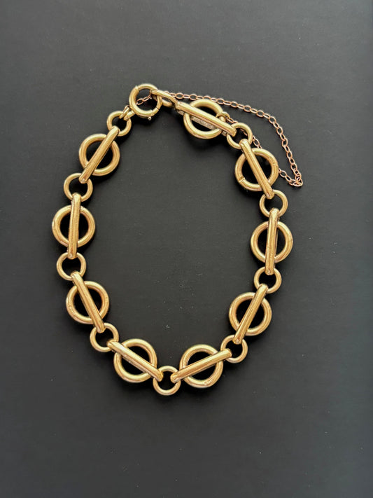 Stunning Vintage 9k Gold Circular Link Bracelet