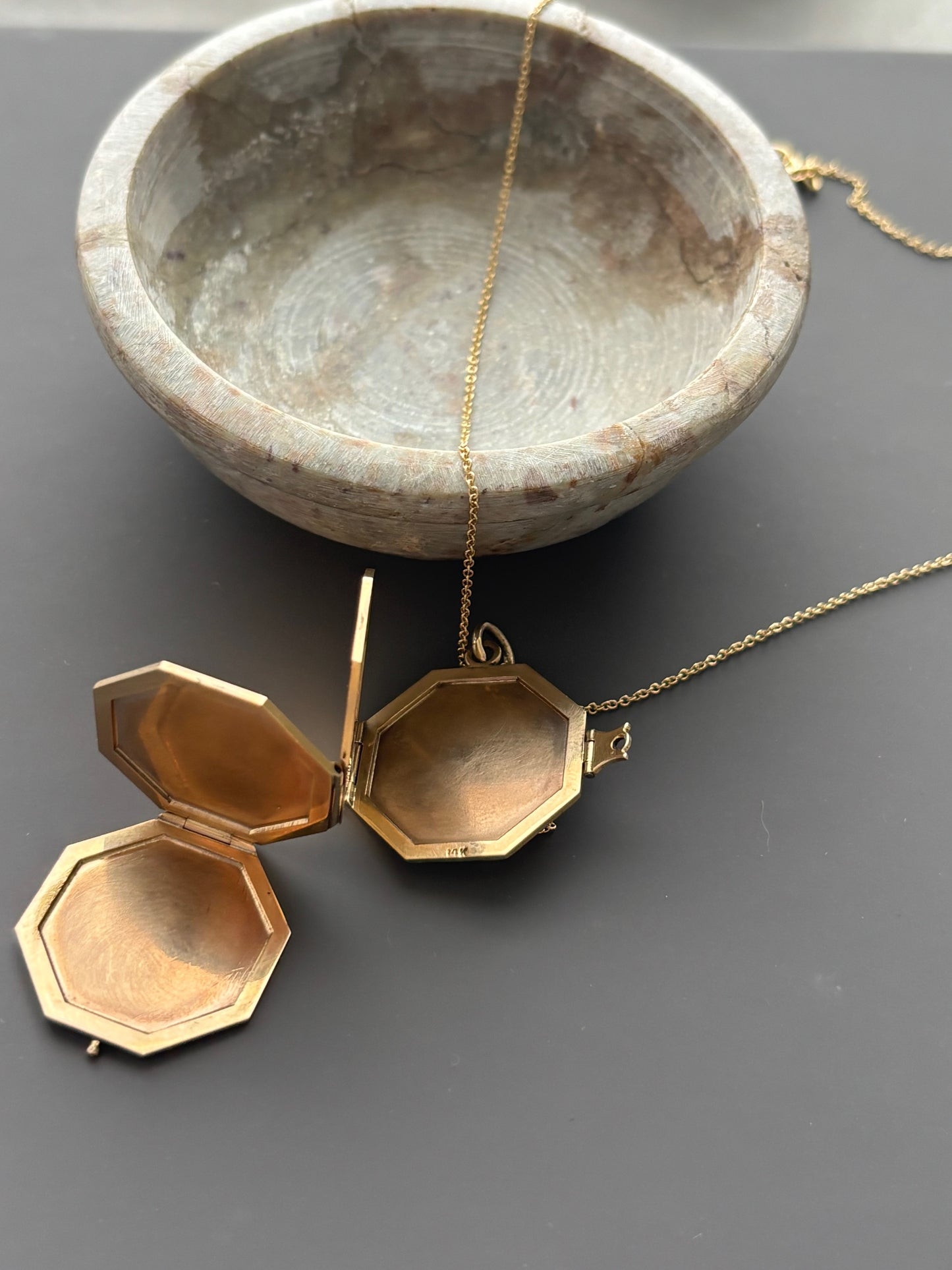 14k Mini Curb Chain and 4 way folding Pendant