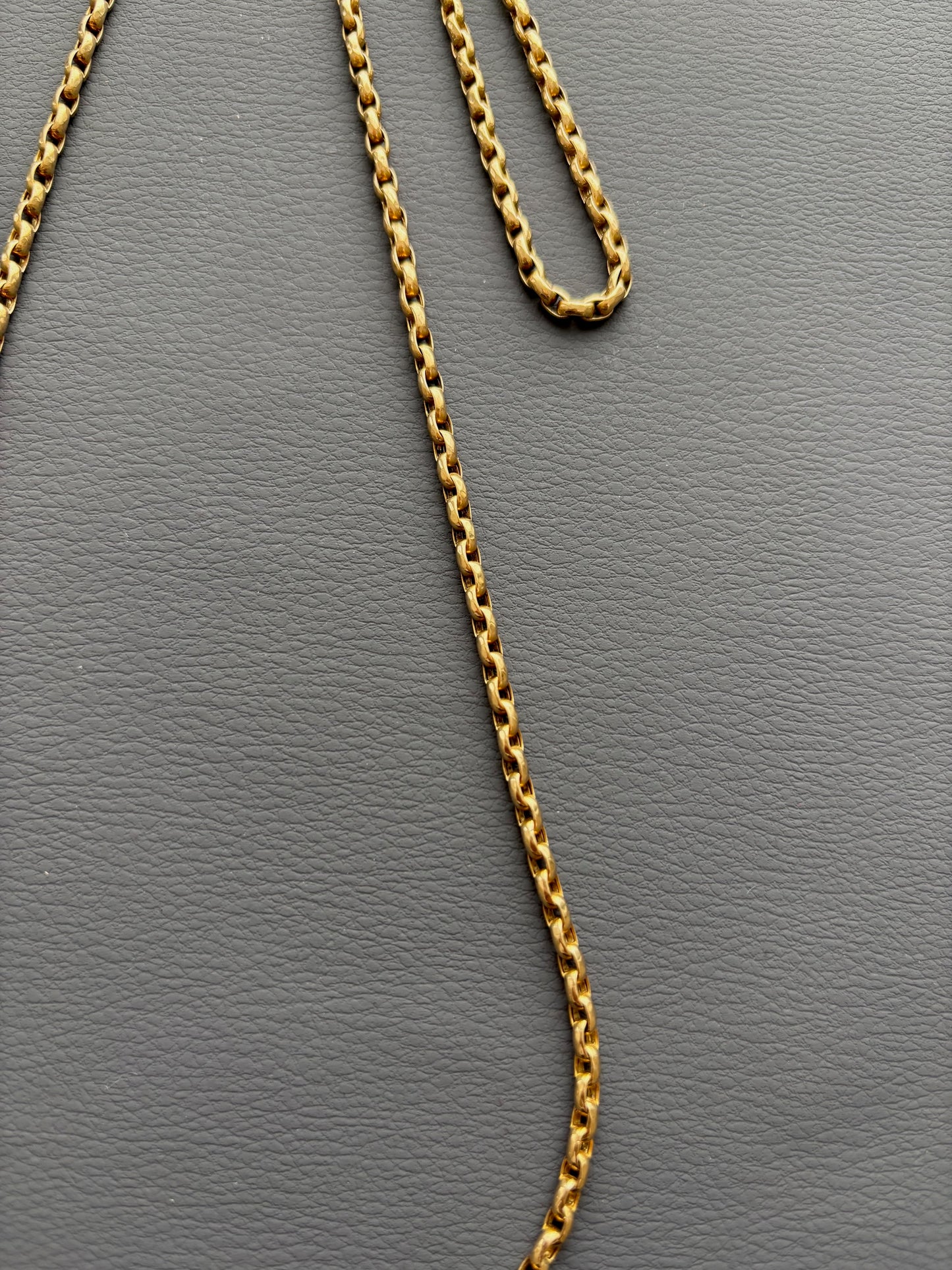 Antique 9k Gold Long Guard Chain Necklace