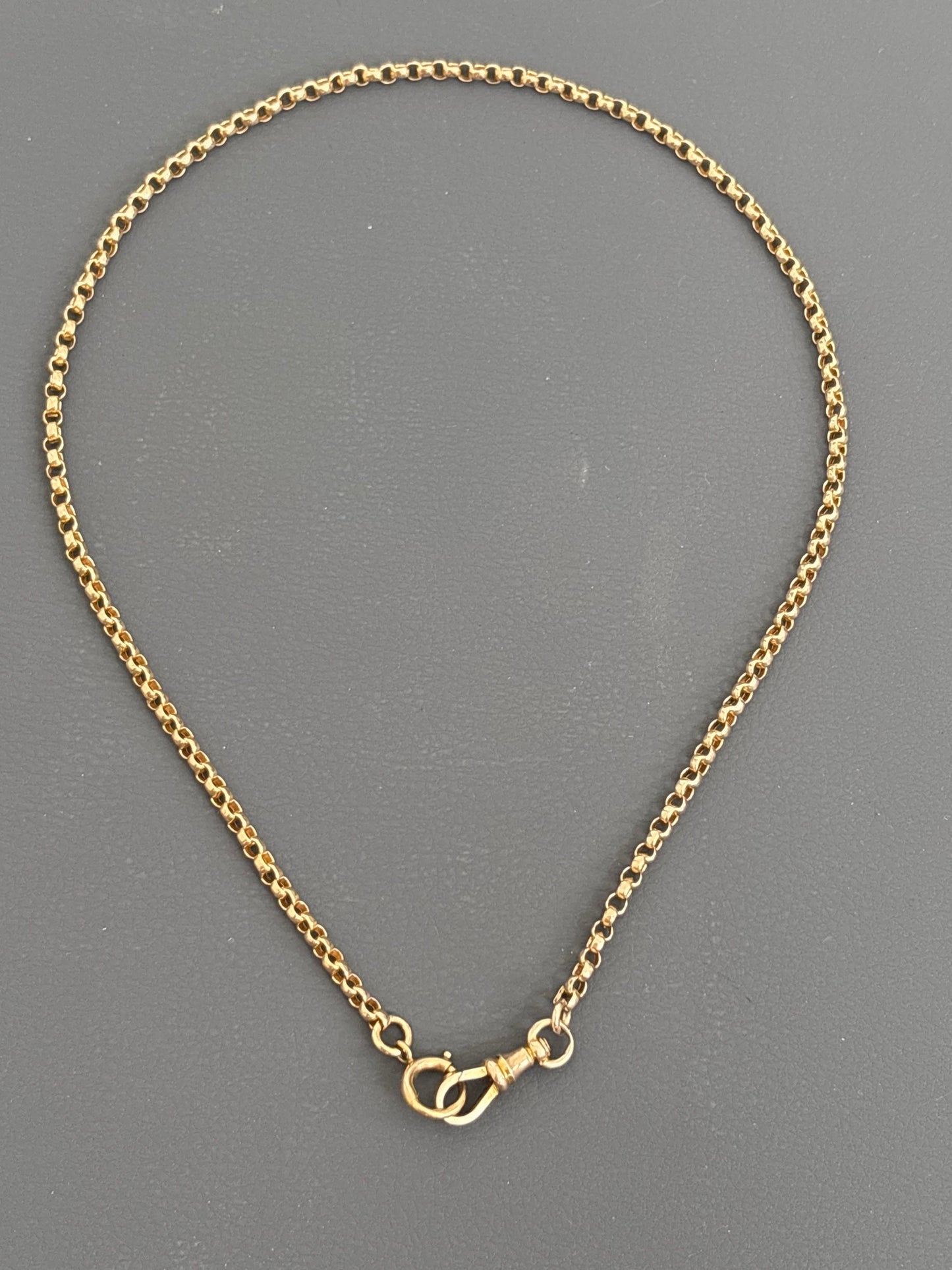 Antique 9k Gold Guard Chain / Belcher w/ Dog Clip