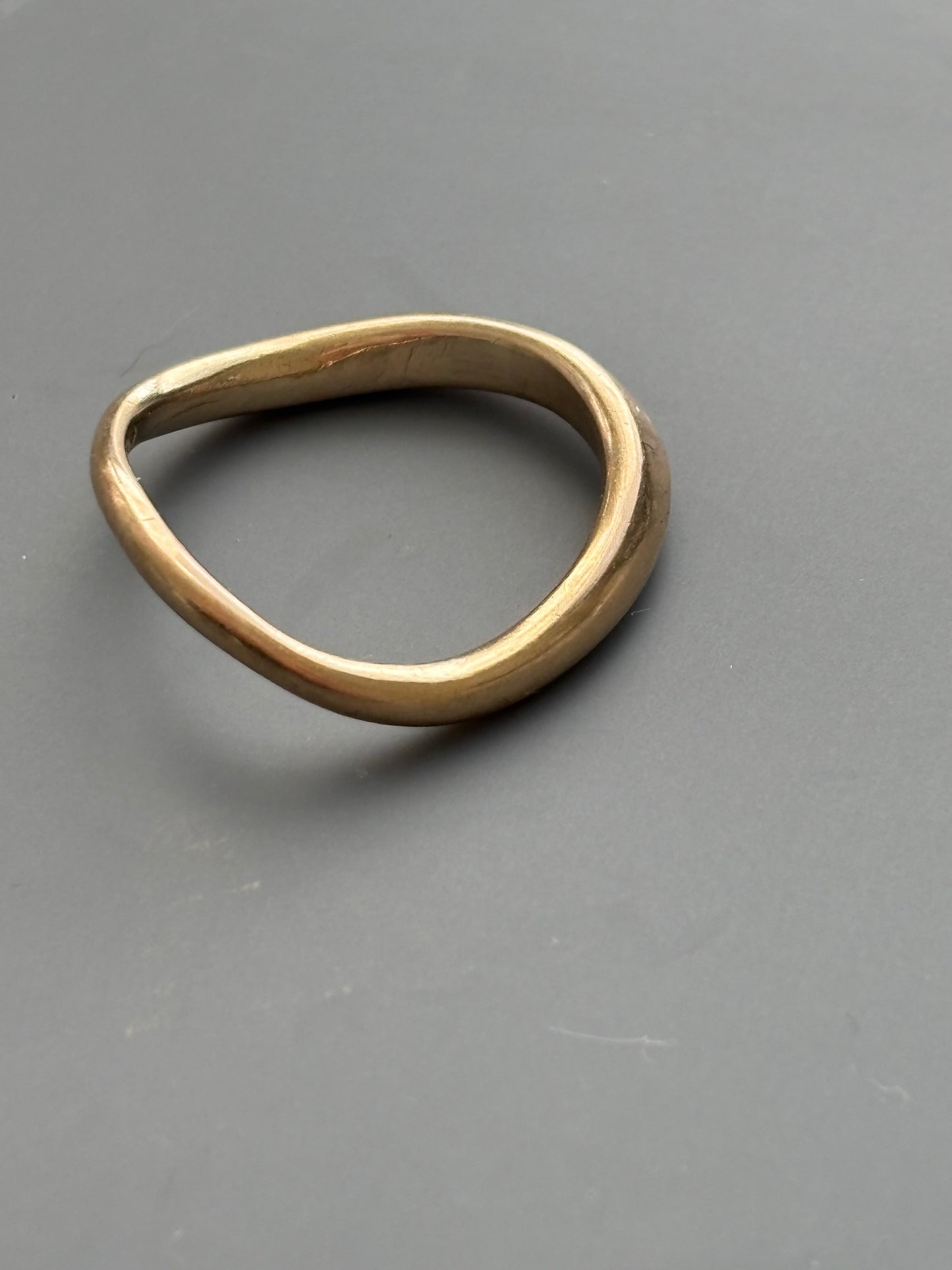 Modernist 9k Gold Sculptural Band Ring