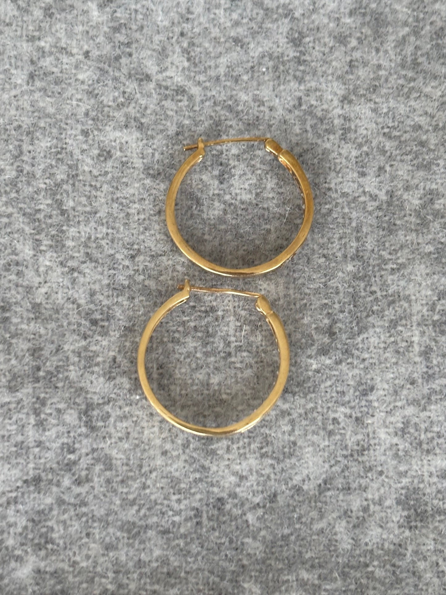 14k Gold and Diamond Hoop Earrings