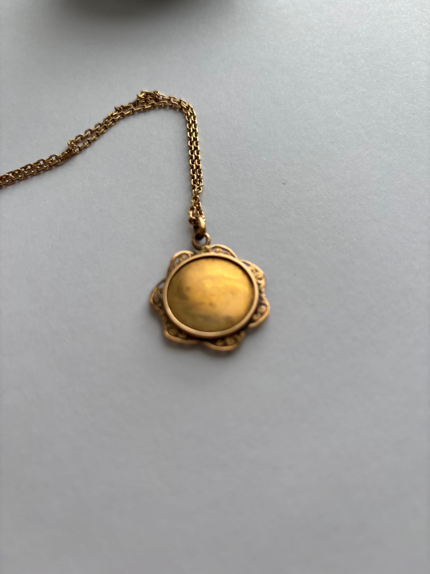 18k Gold Viking Coin Pendant on a Gorgeous 18k Gold Chain