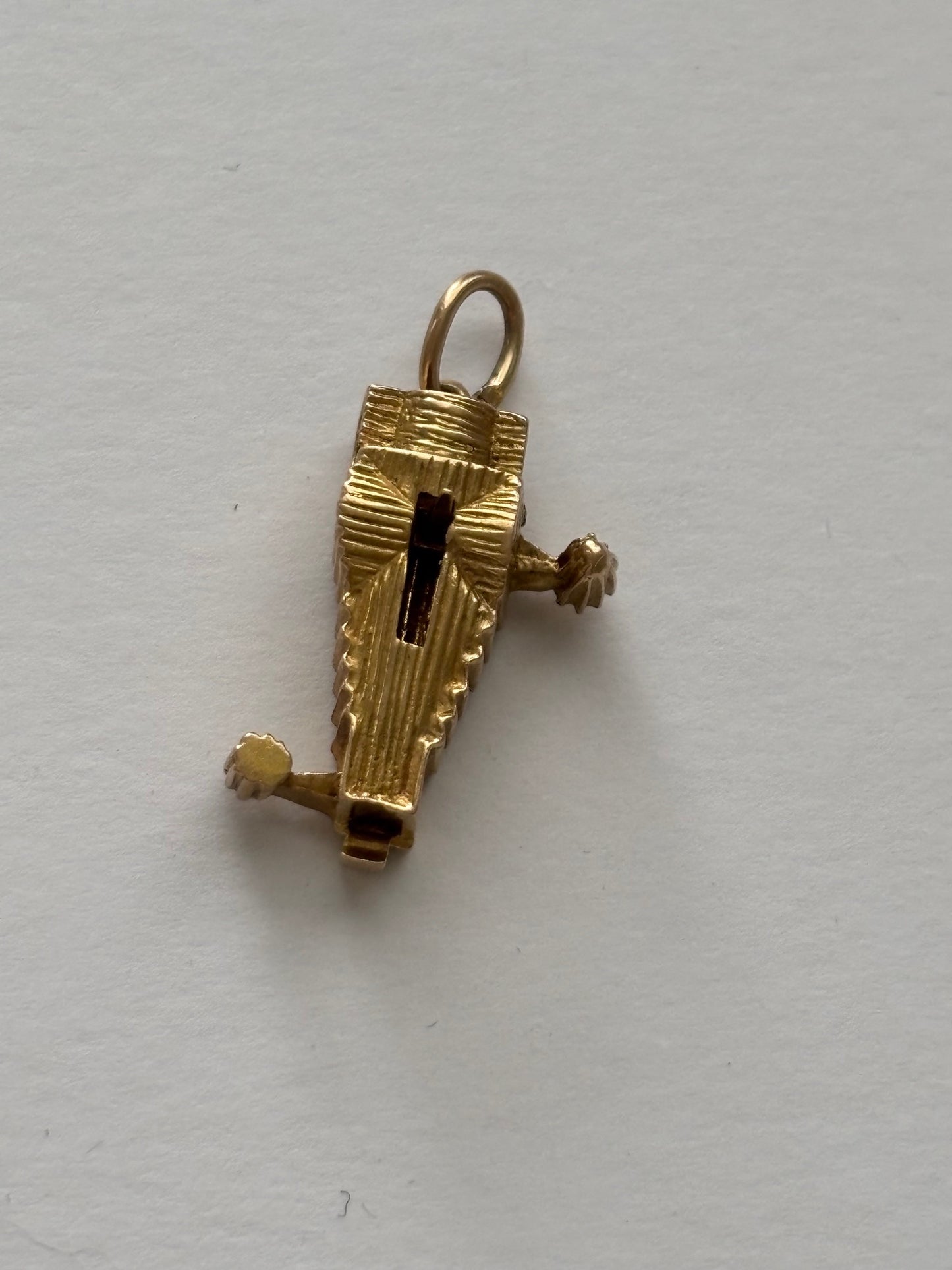 Vintage 9k Gold Cathedral Charm Pendant 1963