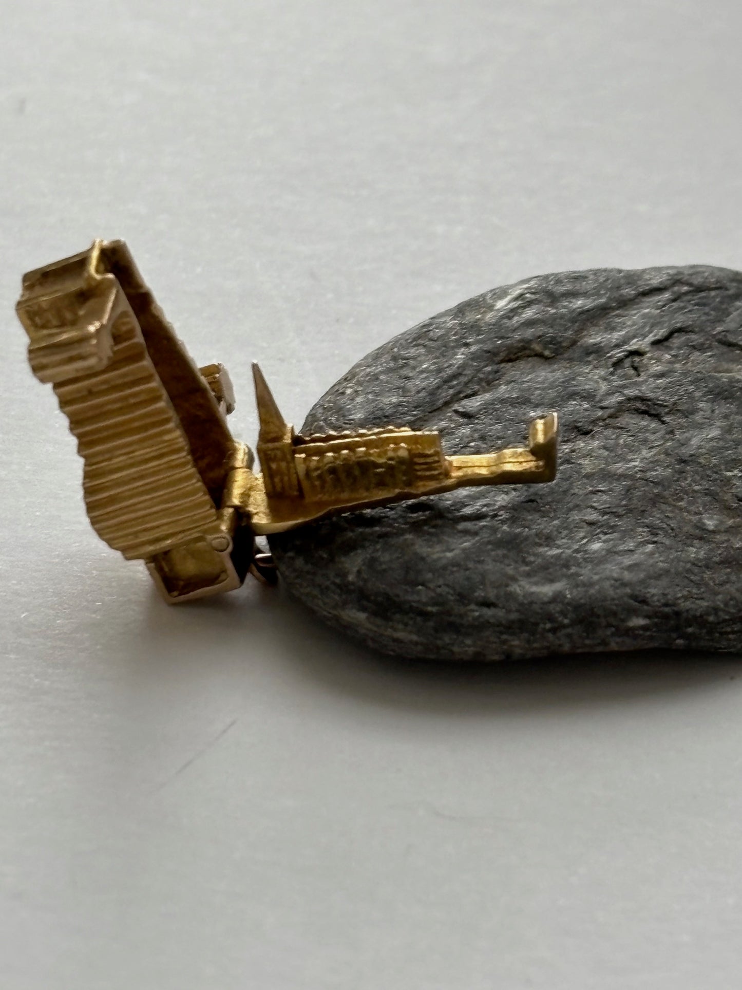 Vintage 9k Gold Cathedral Charm Pendant 1963