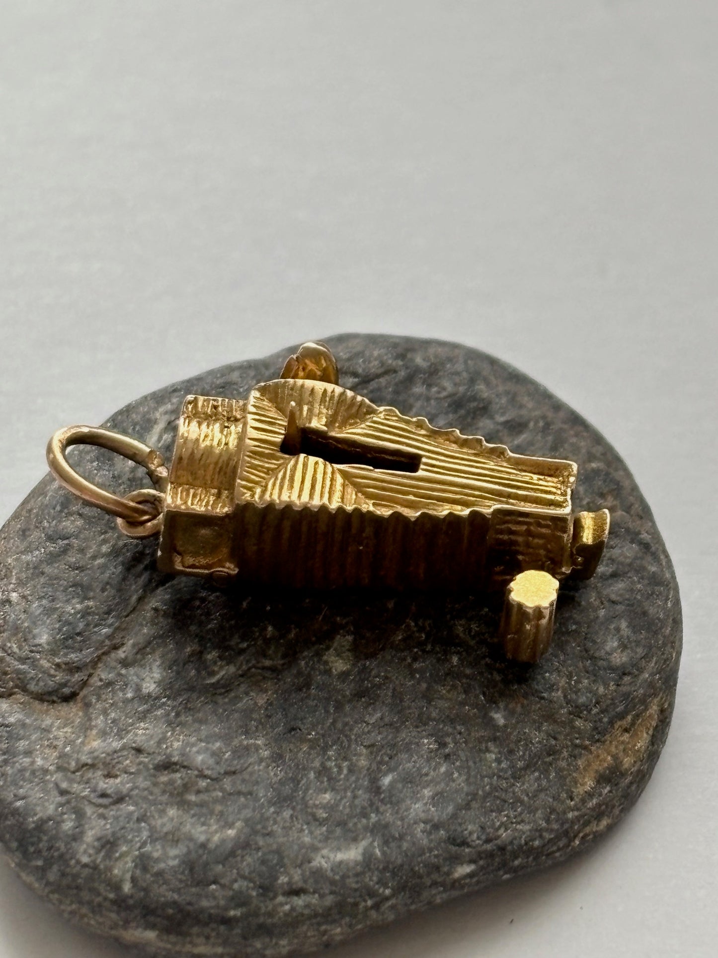Vintage 9k Gold Cathedral Charm Pendant 1963