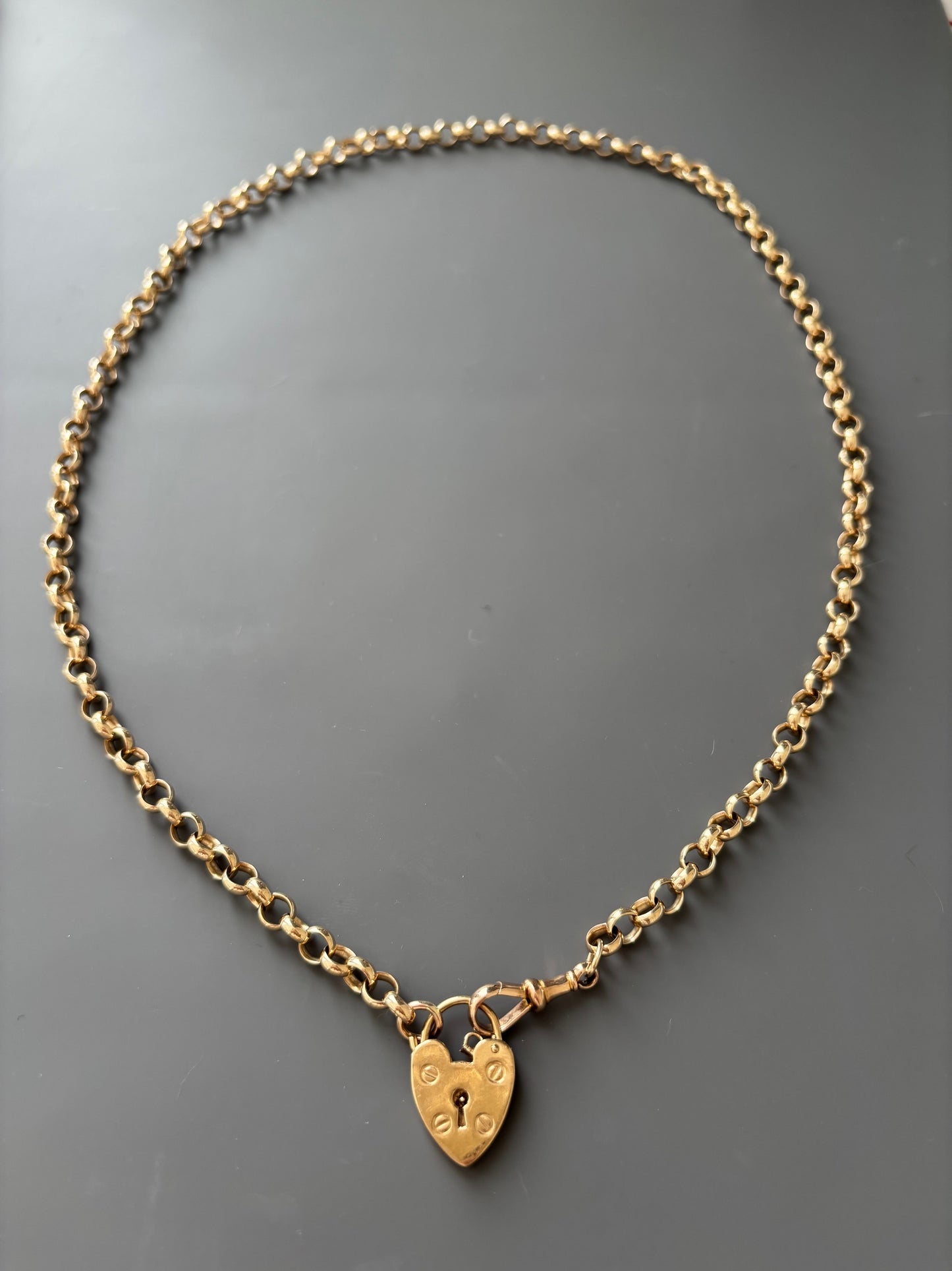 Vintage 9k Gold Heart Lock Charm / Pendant