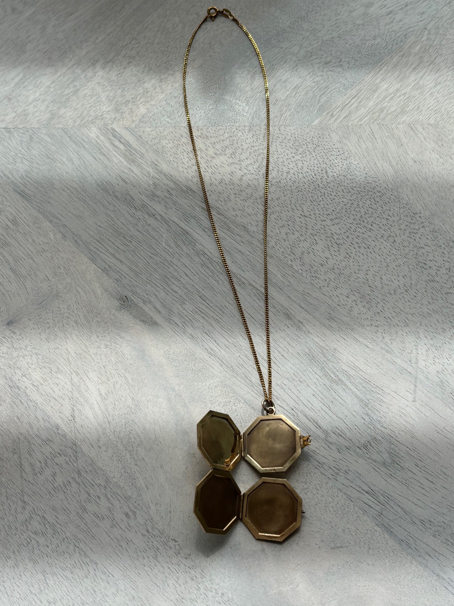 14k Mini Curb Chain and 4 way folding Pendant