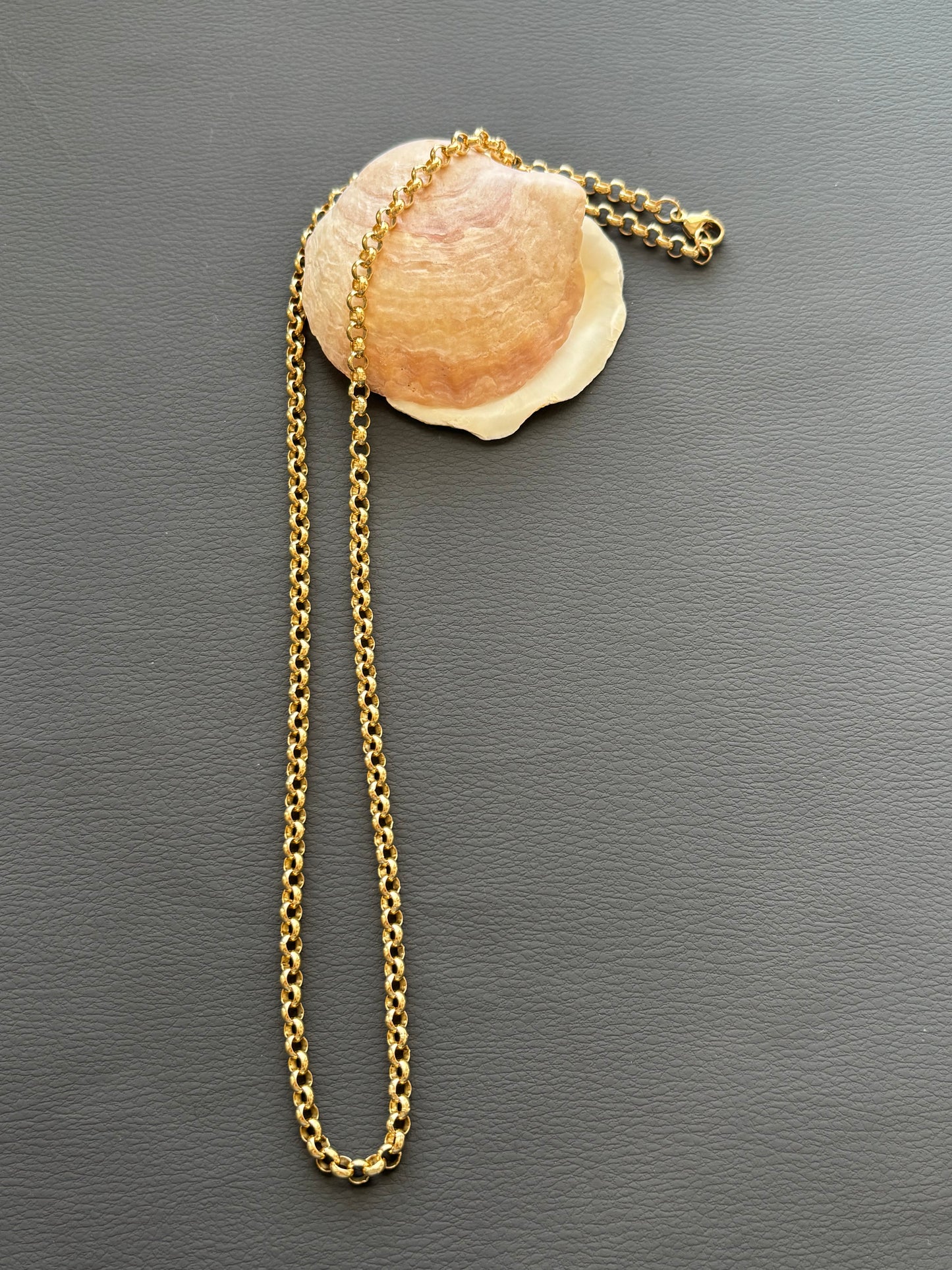 Vintage 9k Gold Rolo / Belcher Chain Necklace