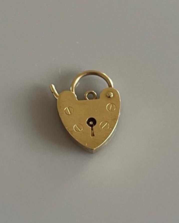 9ct 9k Gold Heart Padlock / Lock Charm Pendant