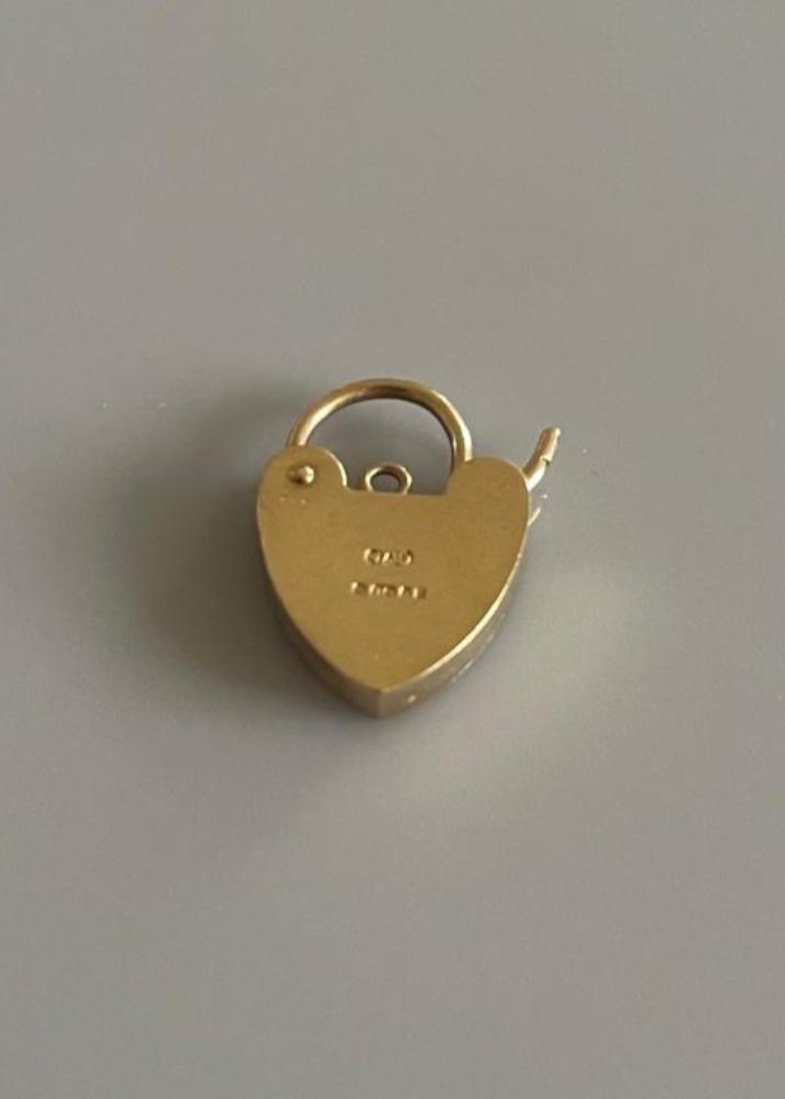 9ct 9k Gold Heart Padlock / Lock Charm Pendant