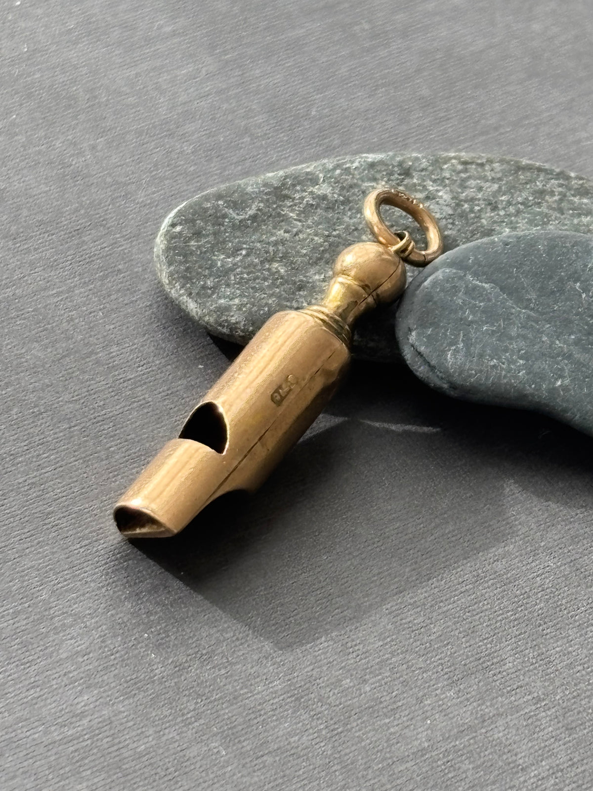 Vintage 9k Gold Whistle Charm Pendant