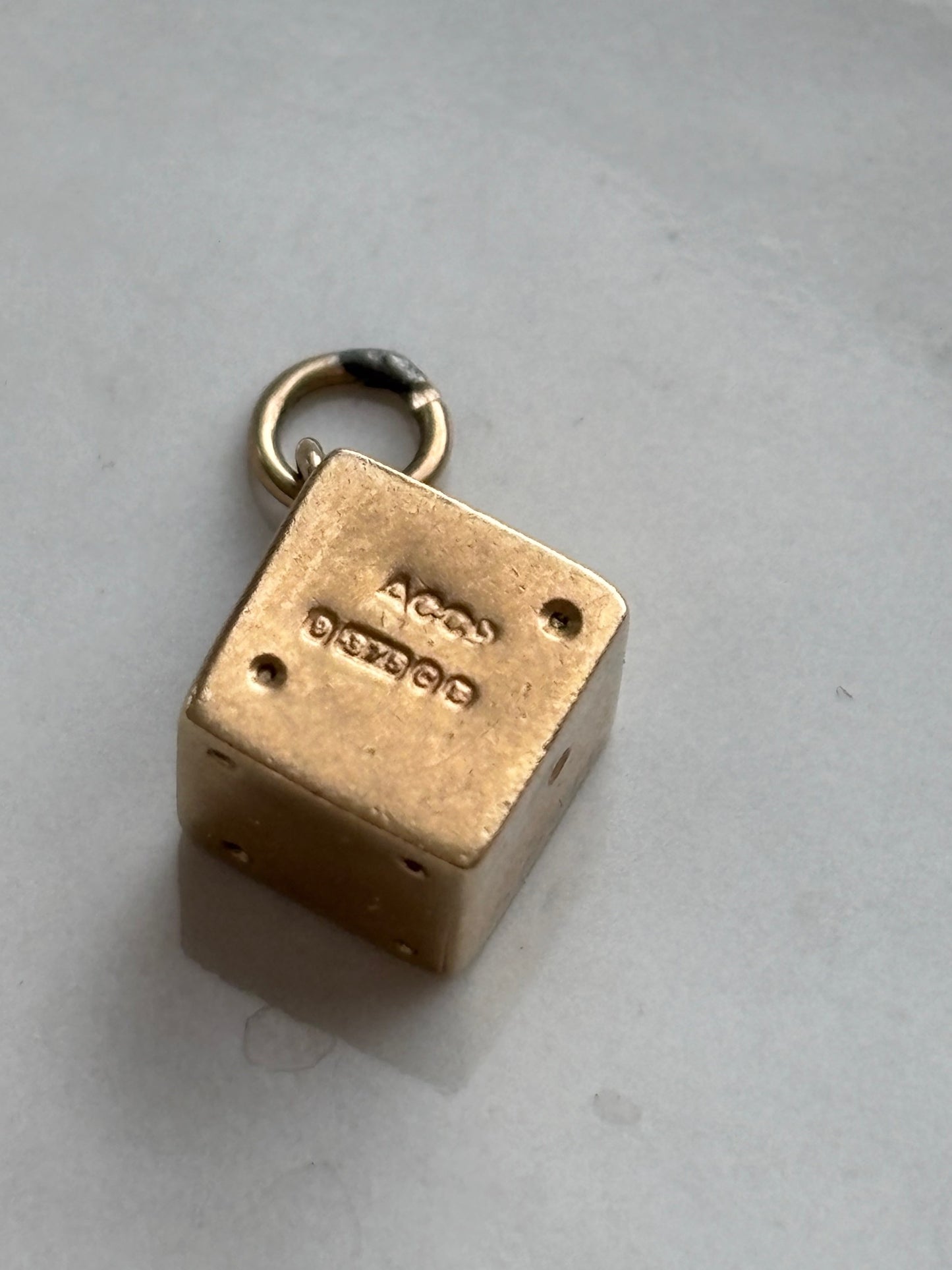 9k Gold Lucky Dice Charm
