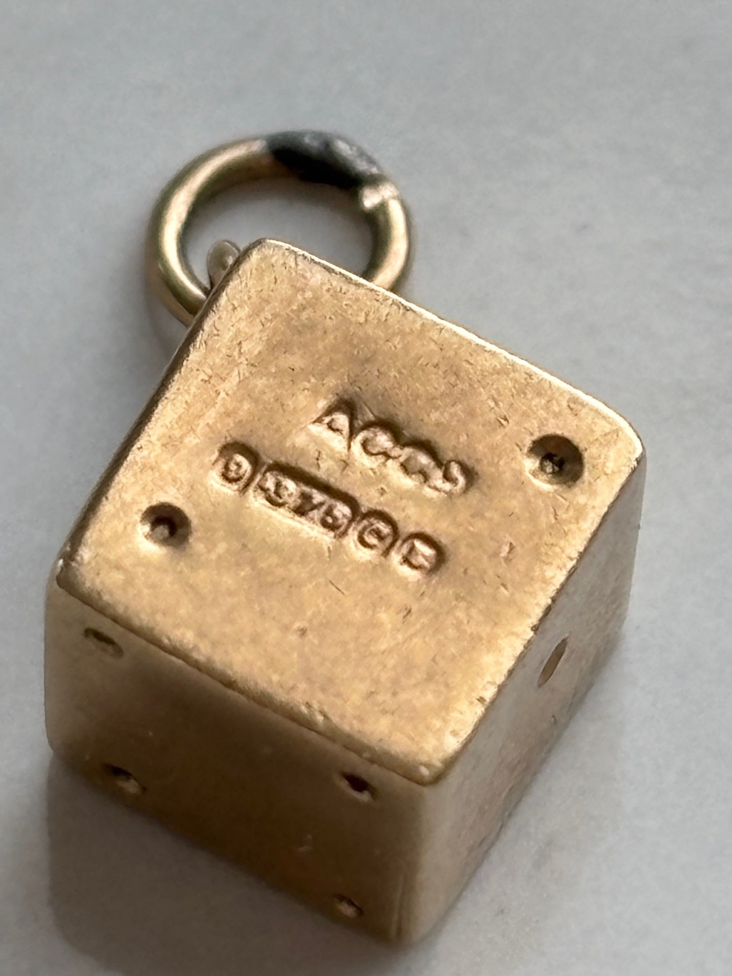 9k Gold Lucky Dice Charm