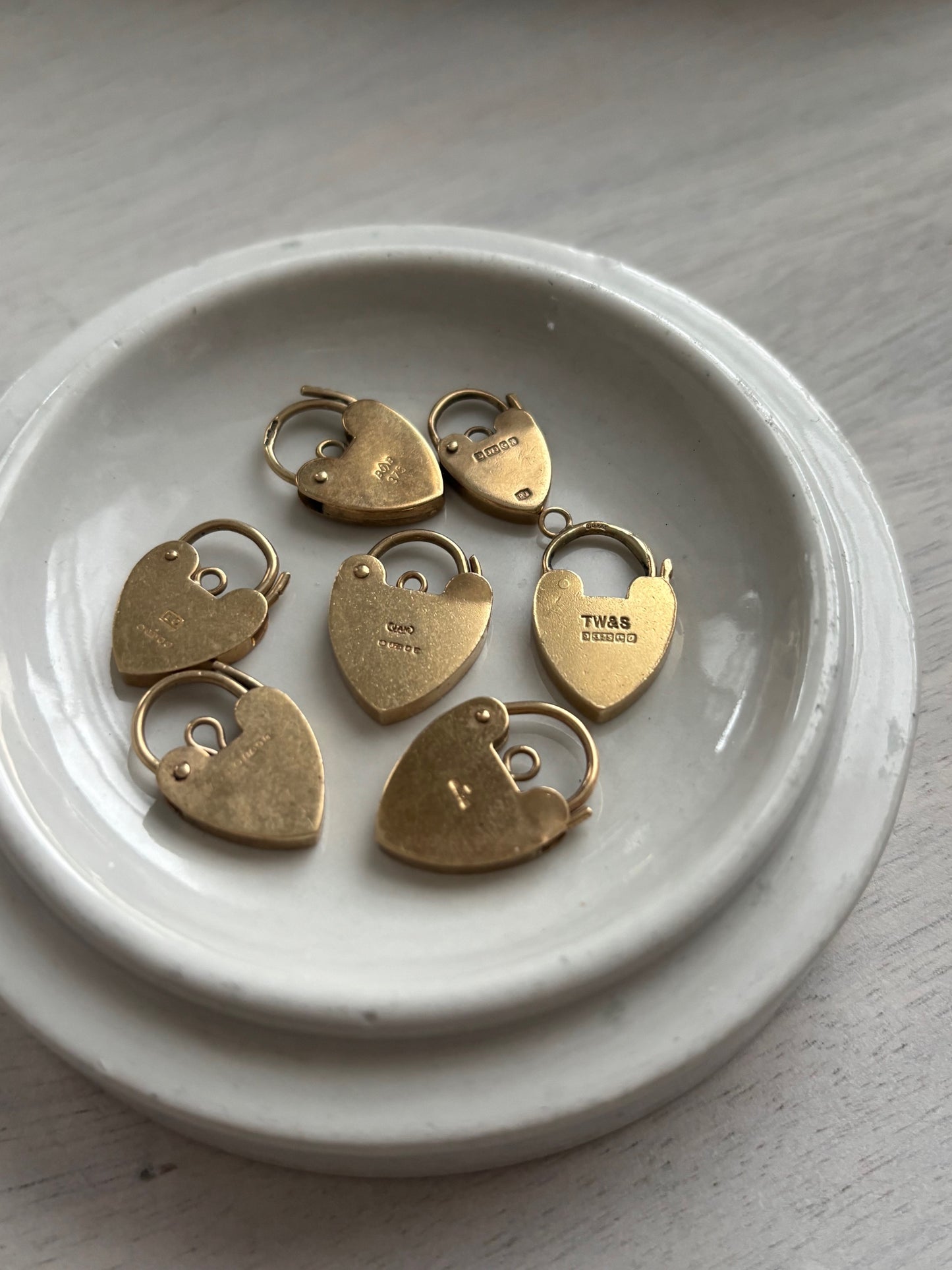 9k Gold Heart Padlock Carabiner Charm Pendant