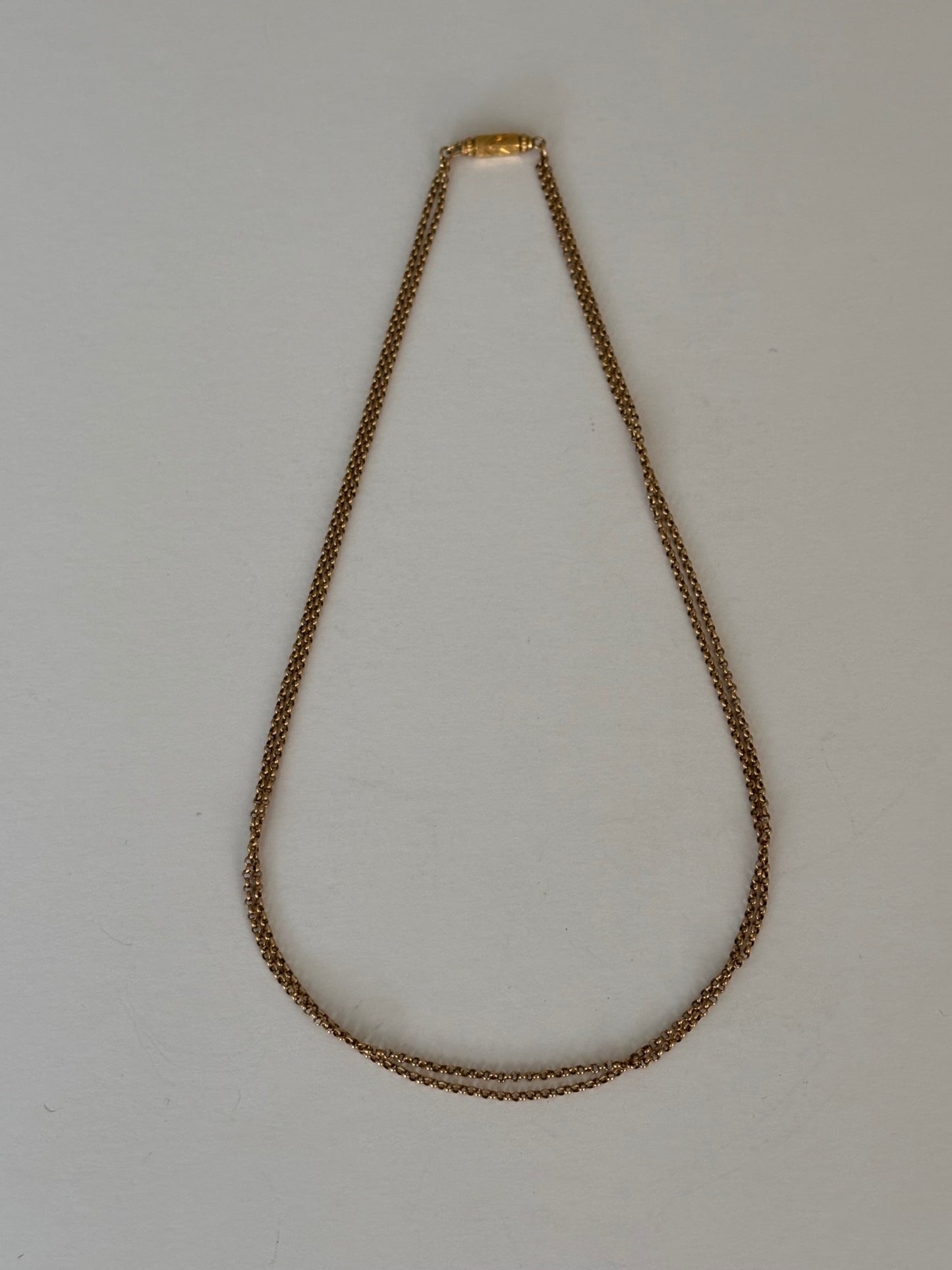 Antique French 18k Gold Double Layer Chain Necklace