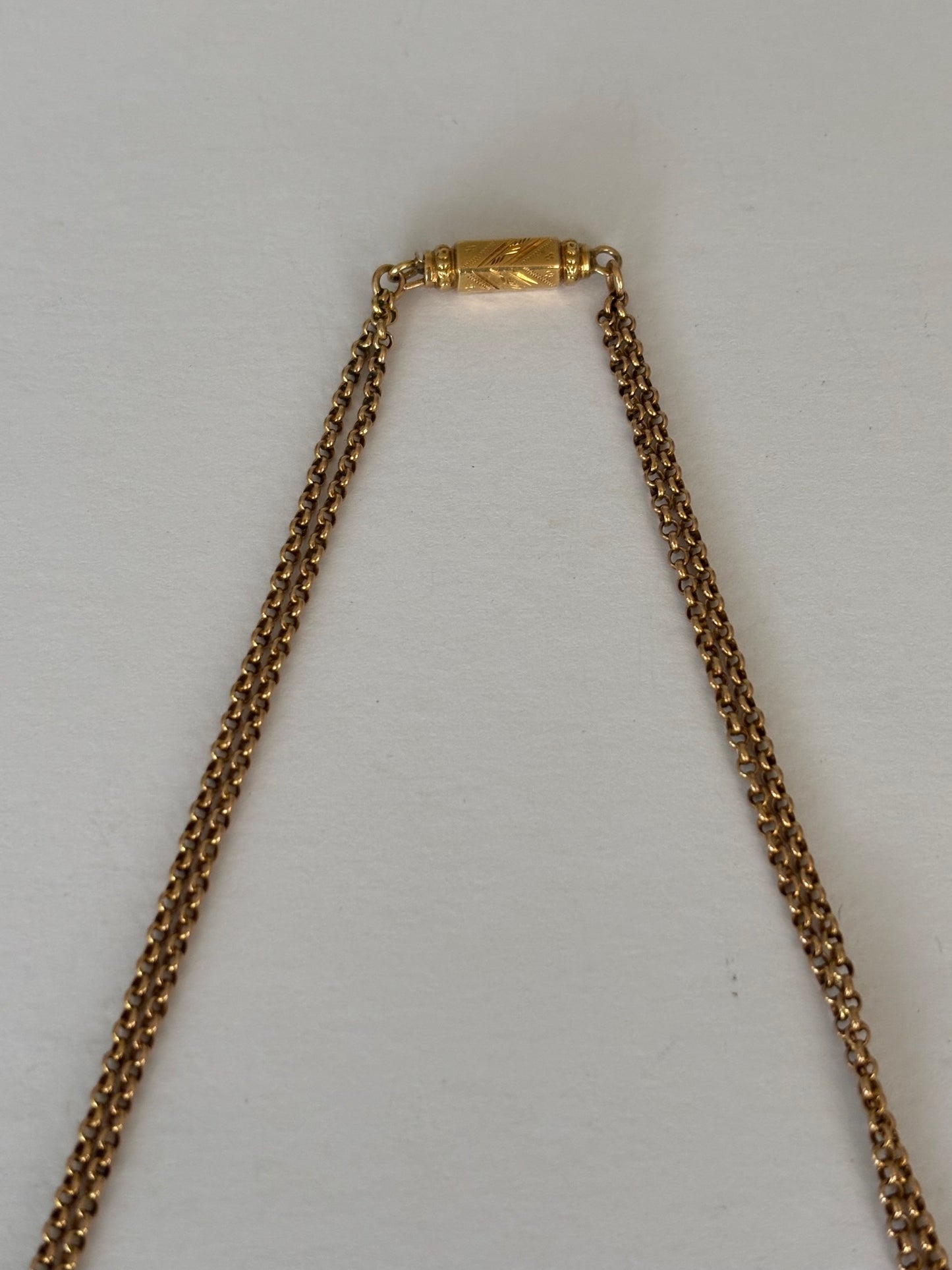 Antique French 18k Gold Double Layer Chain Necklace