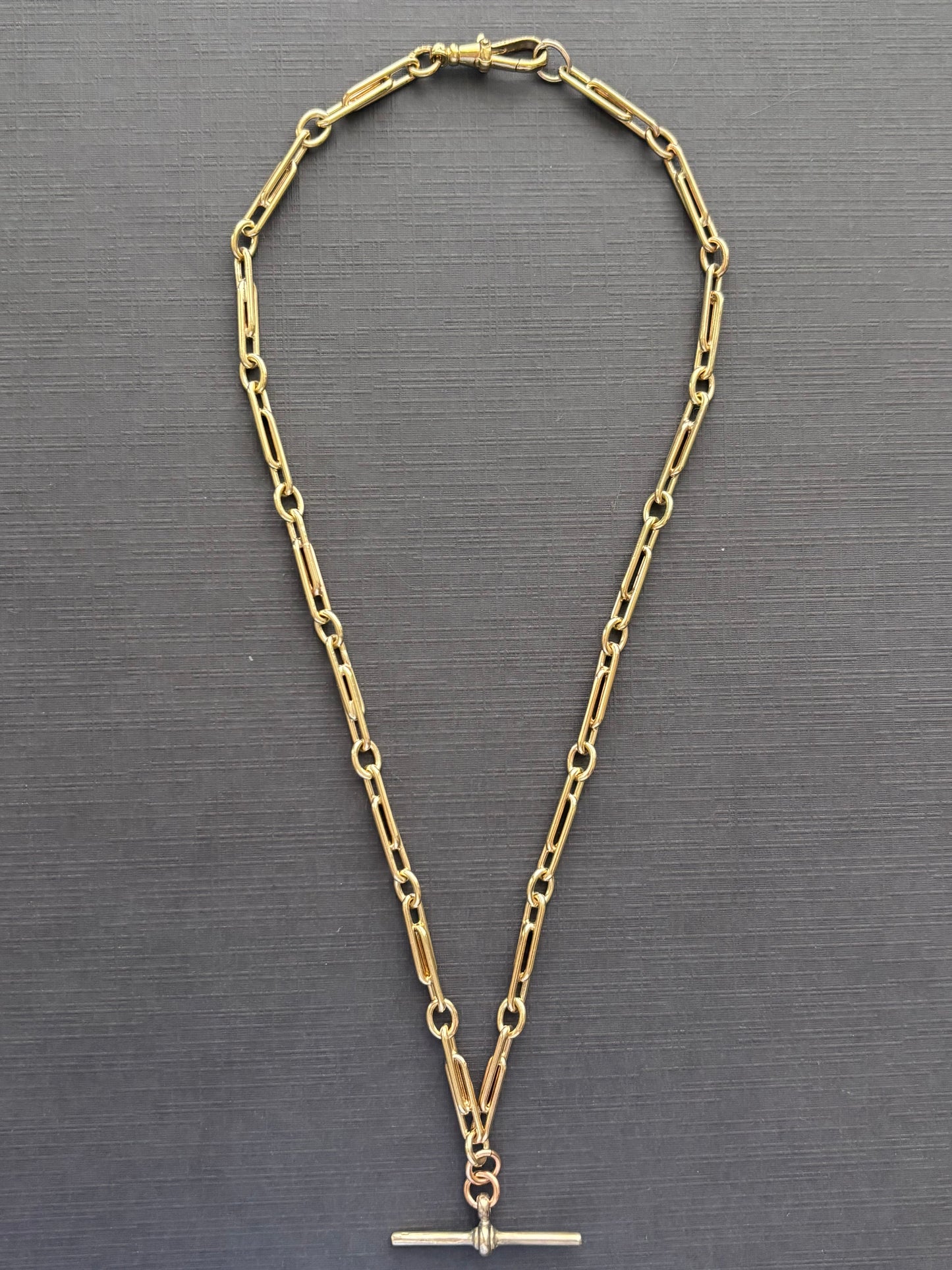 Vintage 9k Gold Trombone Chain