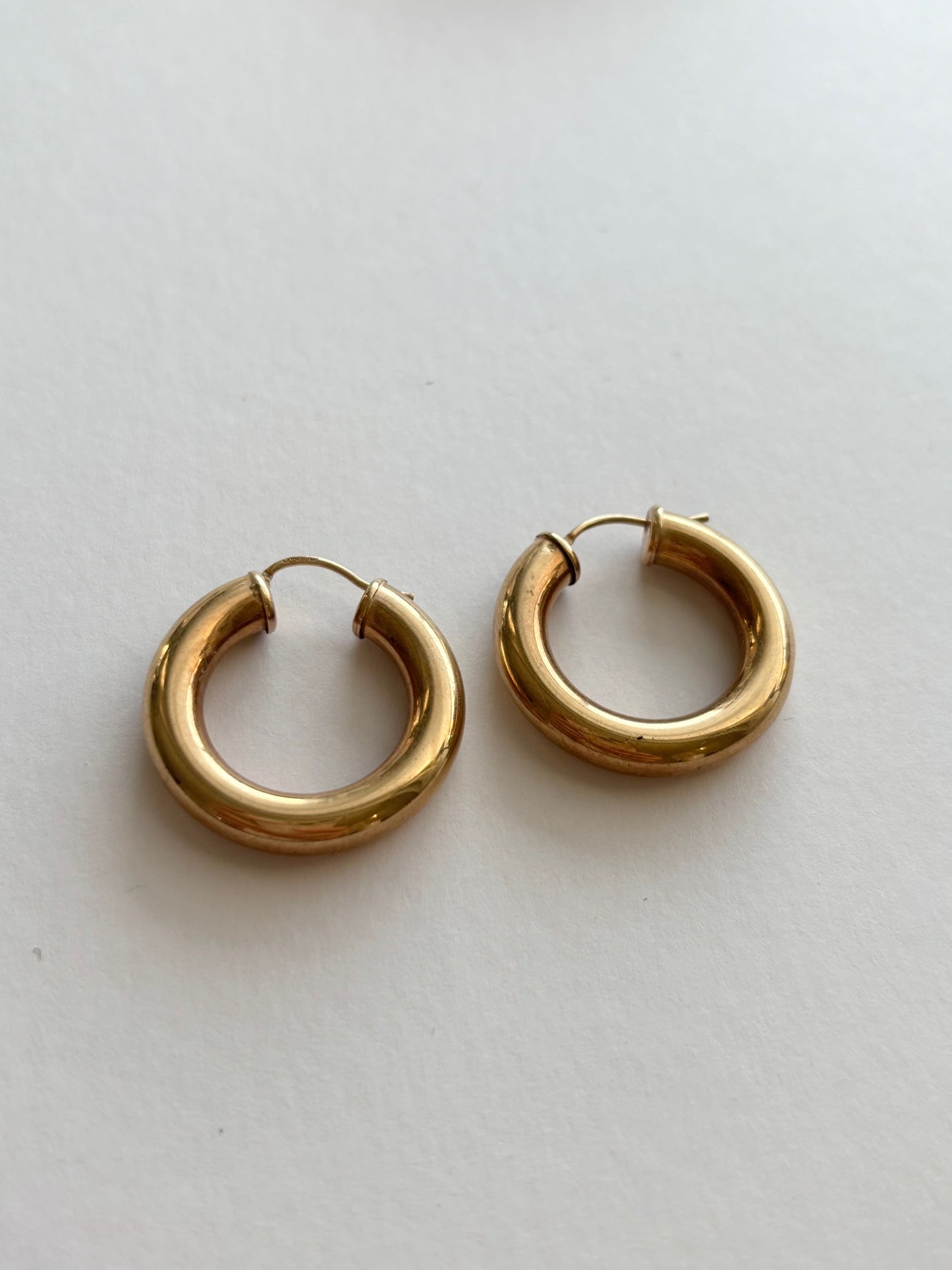 9k Gold Wide / Chunky Hoop Earrings