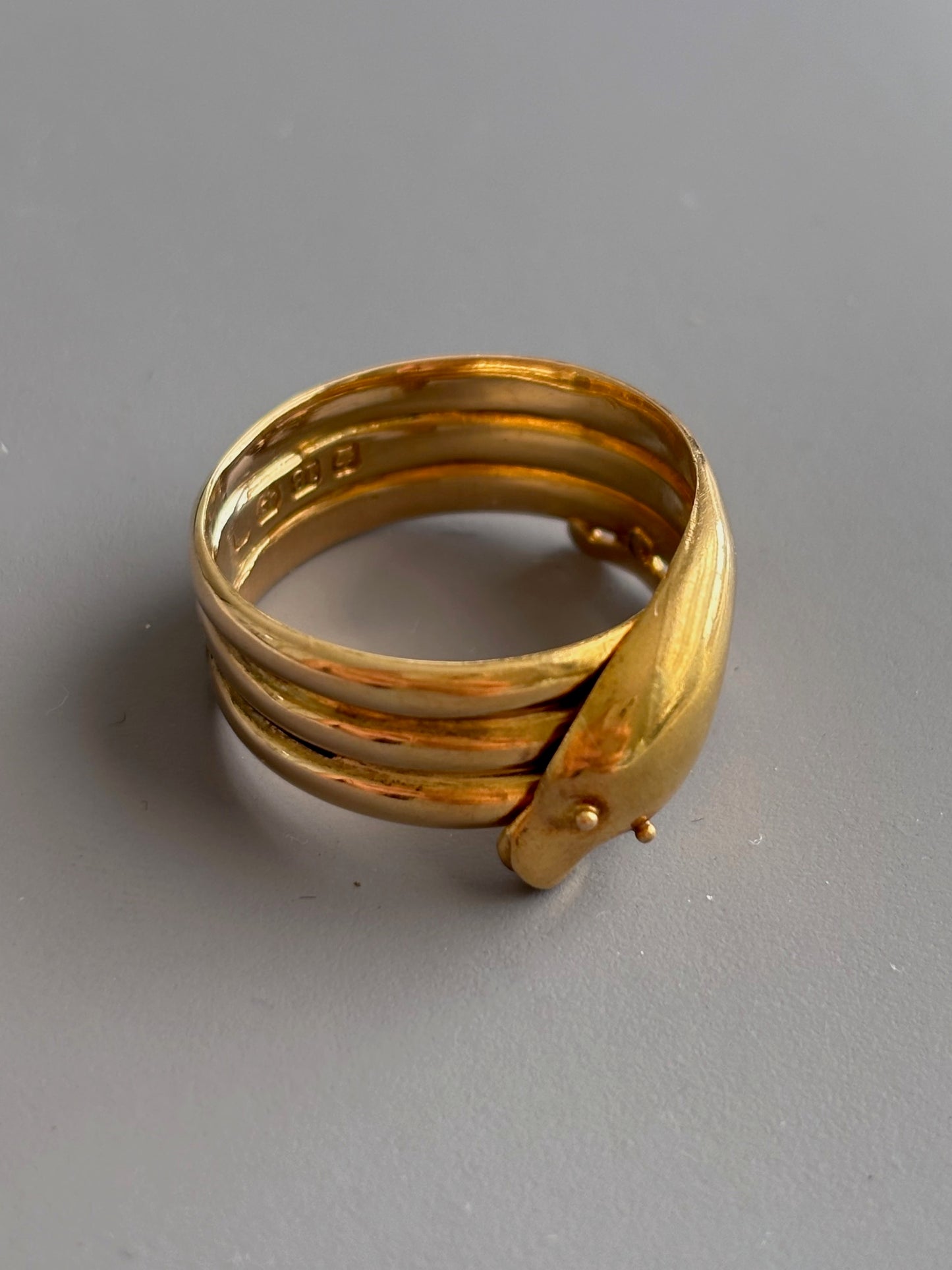 Antique British 18k 18ct Gold Snake Ring