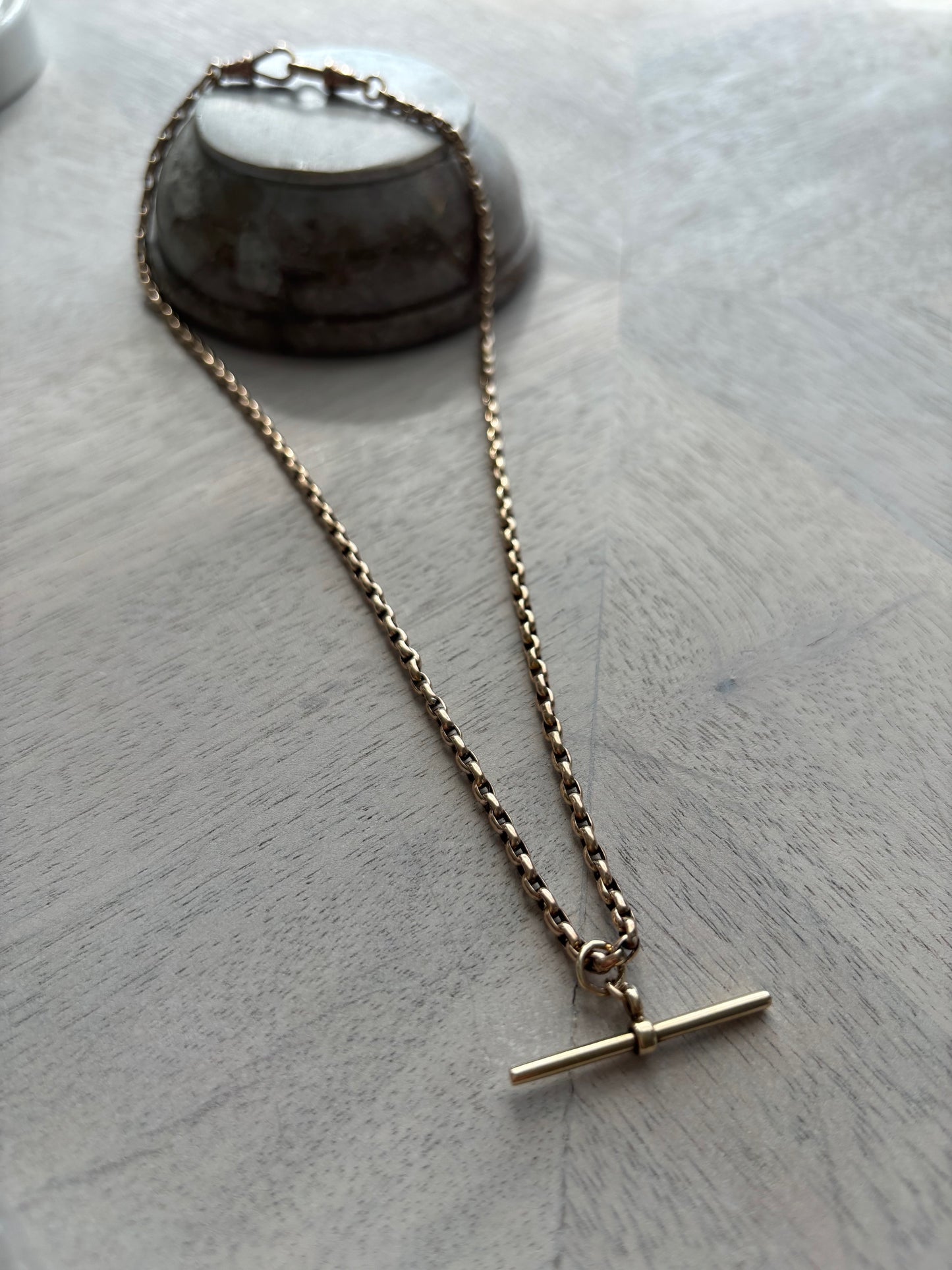 Vintage British 9k Gold Rare Square Padlock Charm on a 9ct Gold Chain