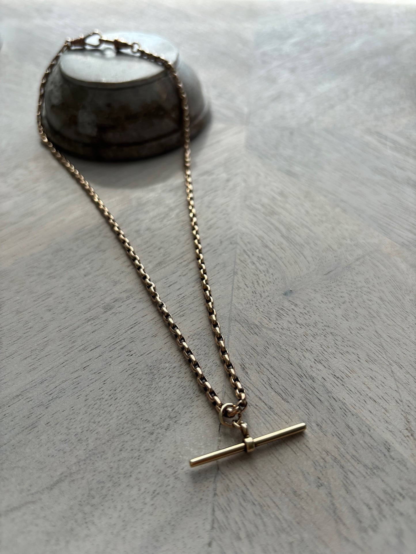 Vintage British 9k Gold Rare Square Padlock Charm on a 9ct Gold Chain