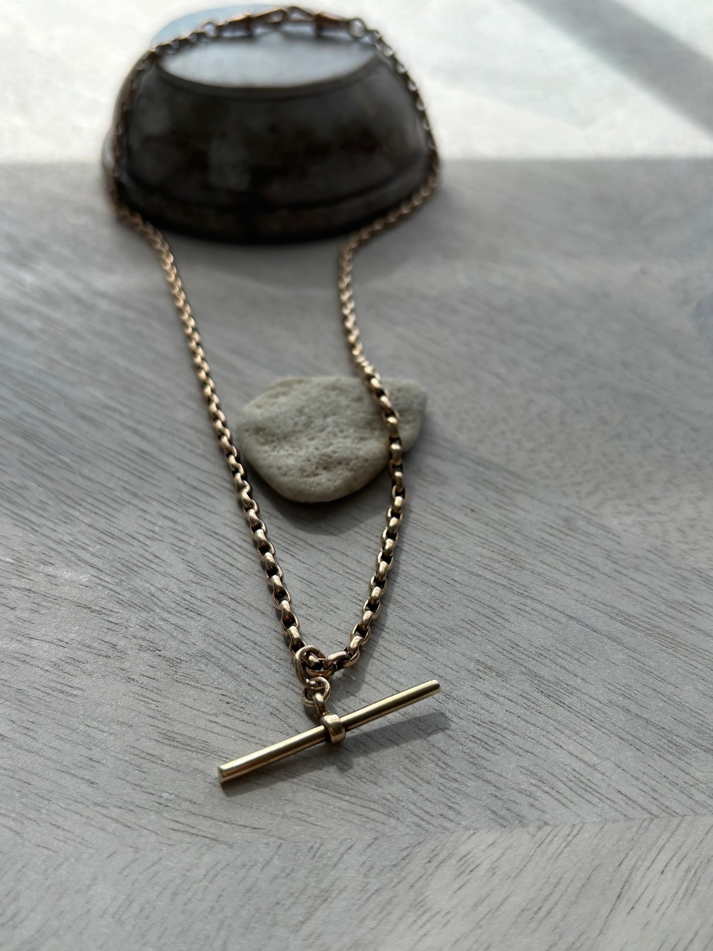 Vintage British 9k Gold Rare Square Padlock Charm on a 9ct Gold Chain