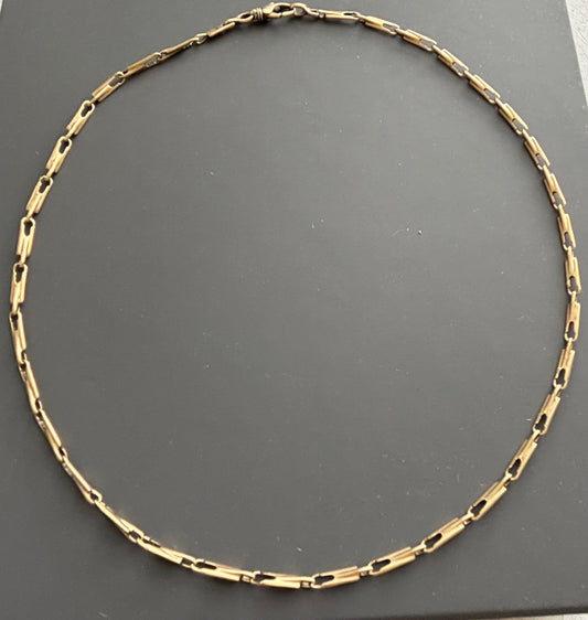 9k Gold Paper Clip Link Vintage Chain