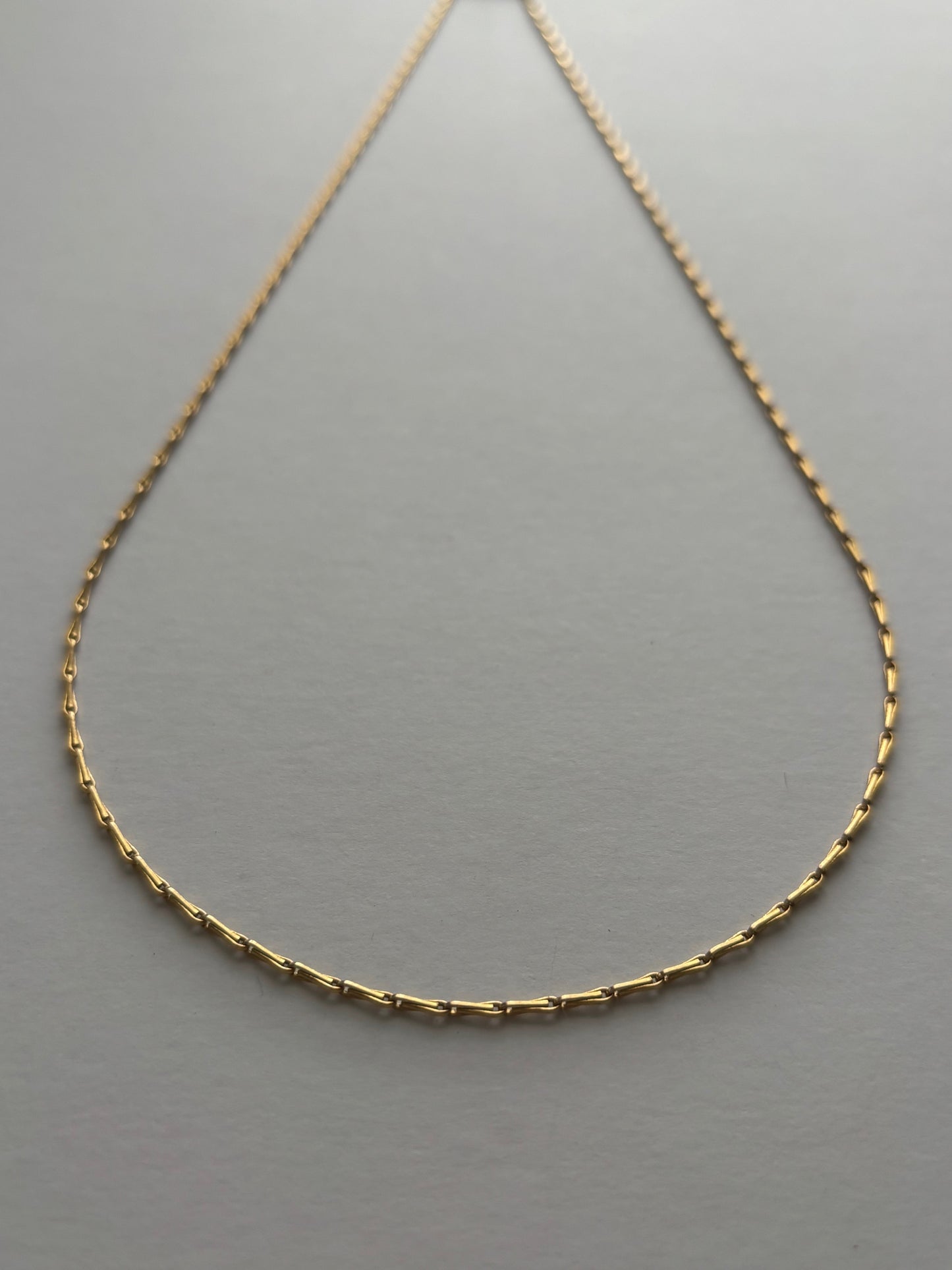 Vintage 9k Gold Paper Clip Link Chain Necklace