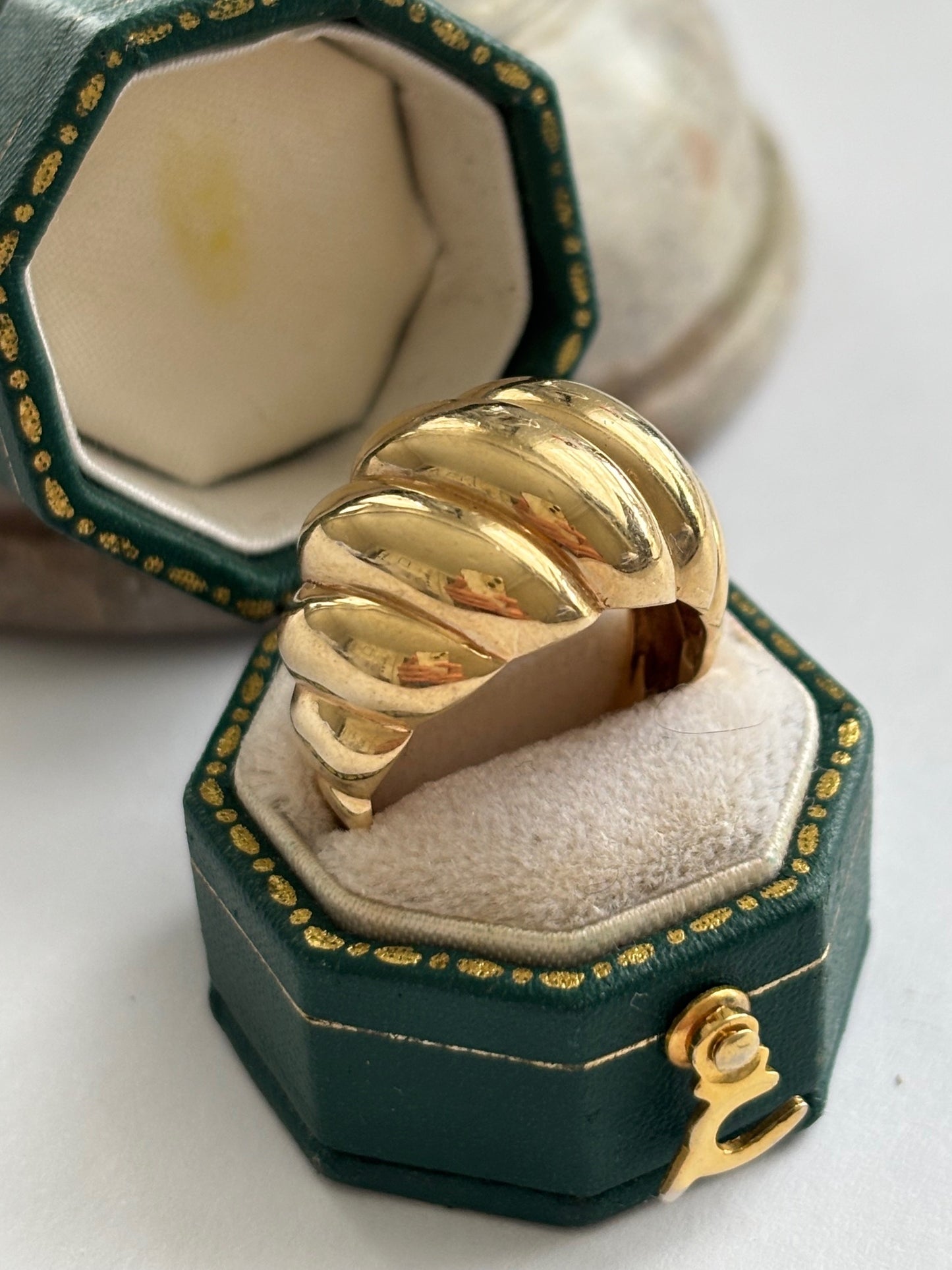 14k Gold Croissant Bombe Ring