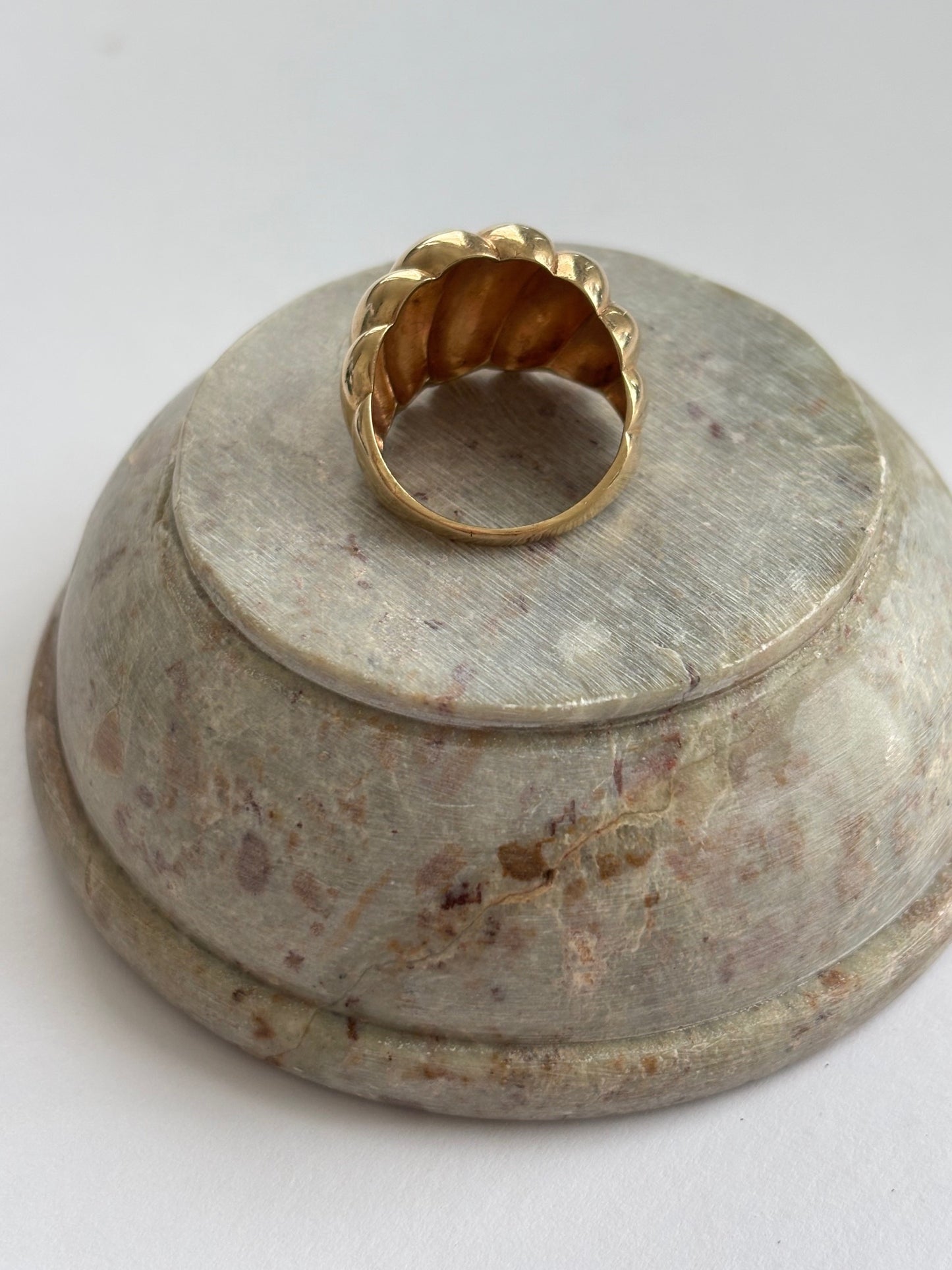 14k Gold Croissant Bombe Ring