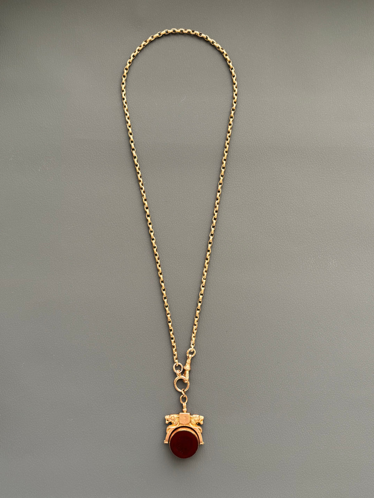 Vintage 9k Gold Guard Chain with Bolt Ring & Swivel