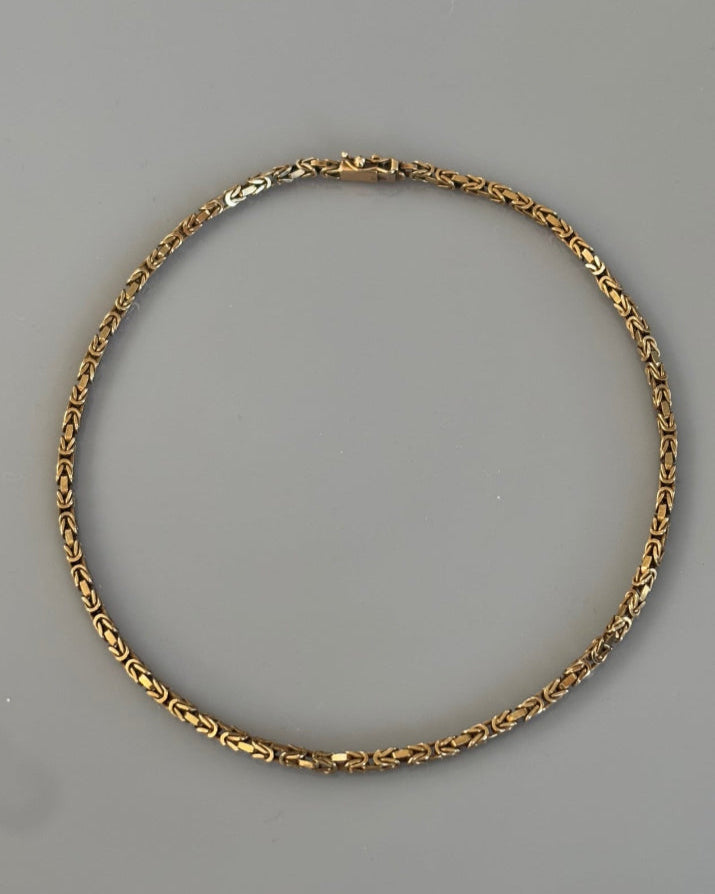 9k / 9ct Vintage Solid Gold Byzantine Chain