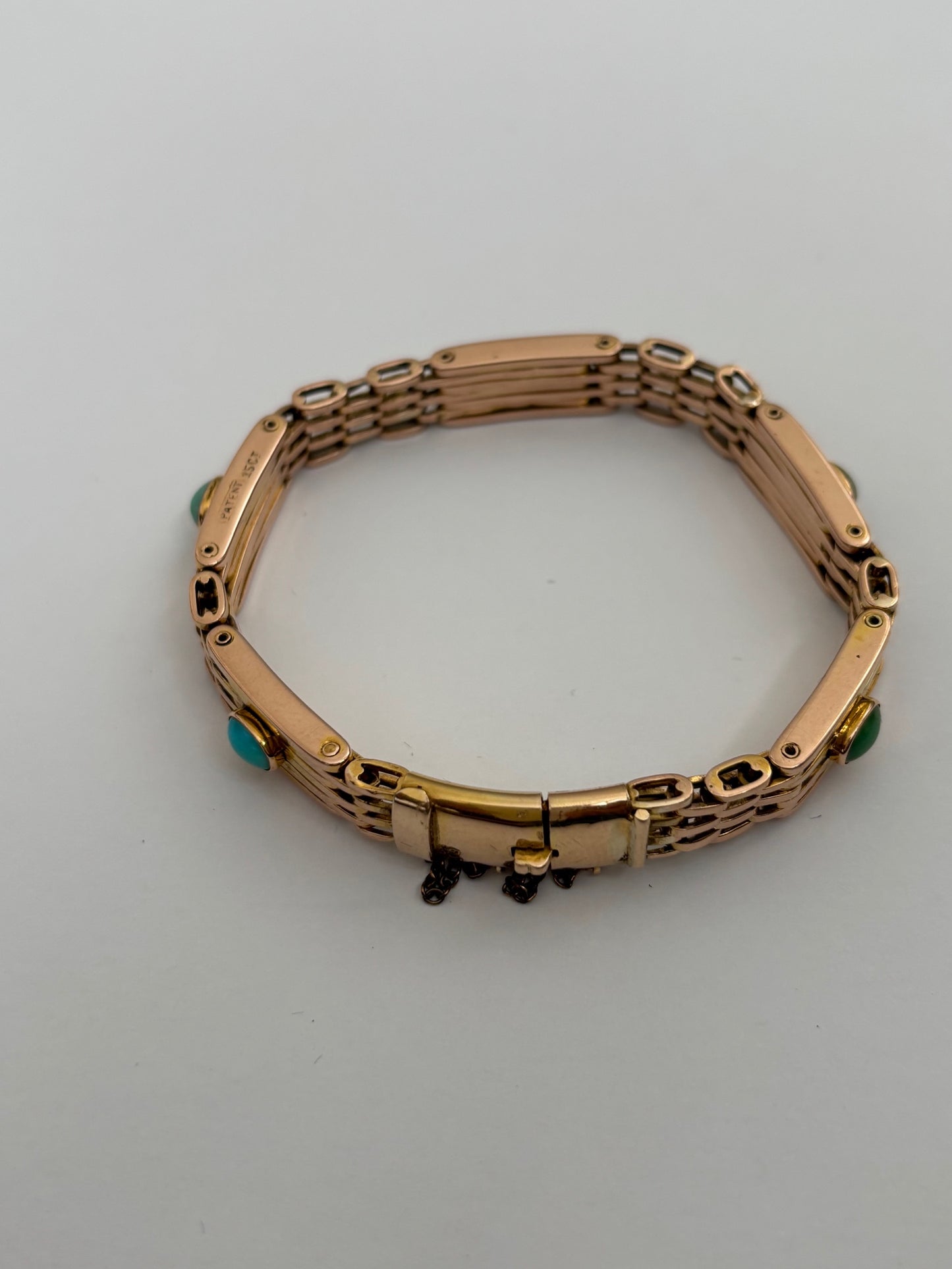 Gorgeous 15k Antique Bracelet w Turquoise Stones