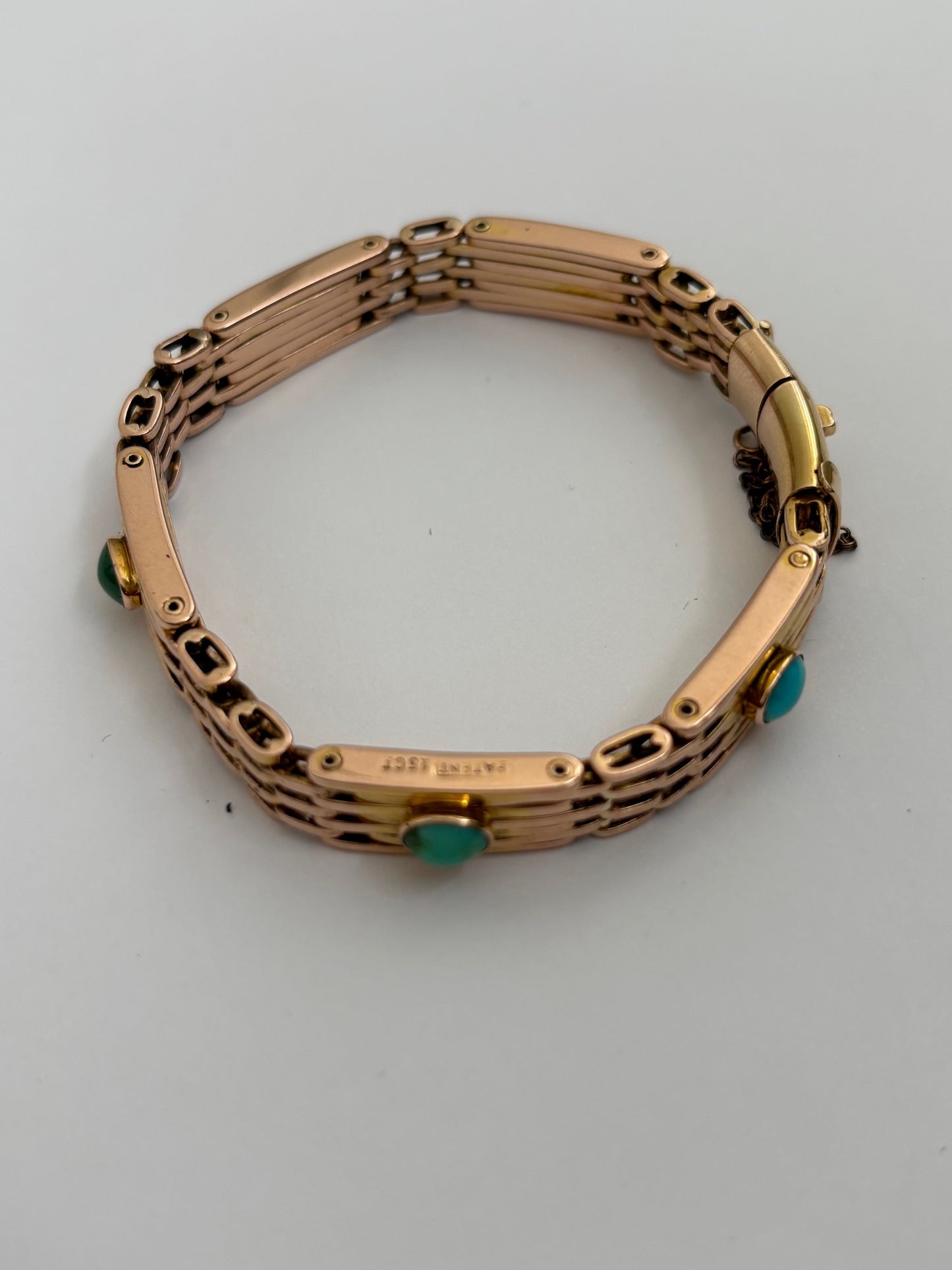 Gorgeous 15k Antique Bracelet w Turquoise Stones