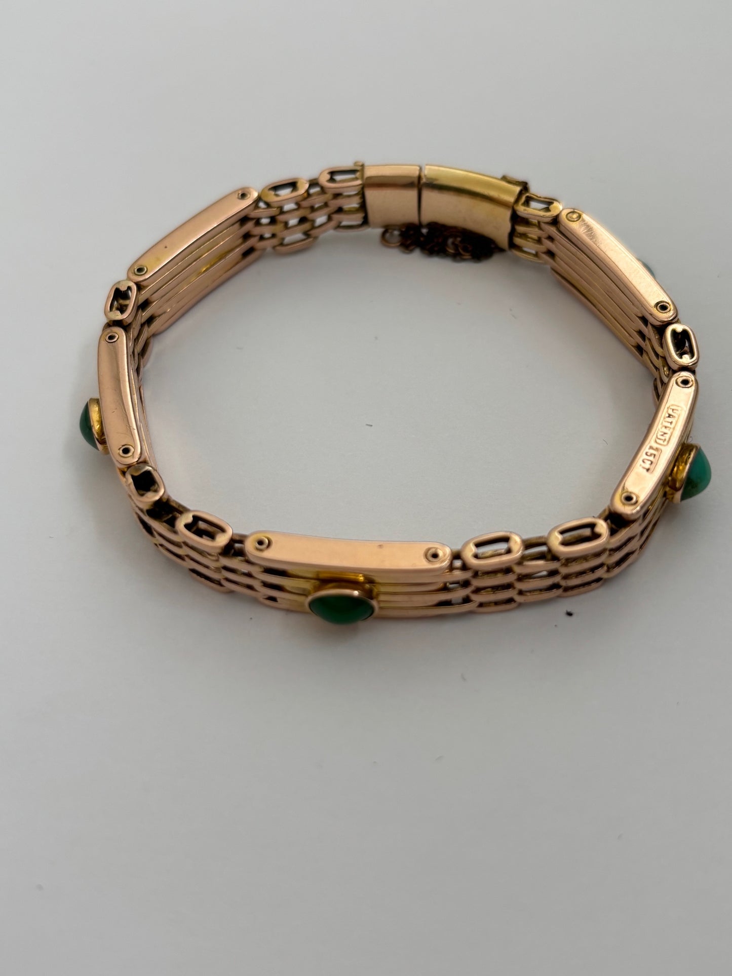 Gorgeous 15k Antique Bracelet w Turquoise Stones