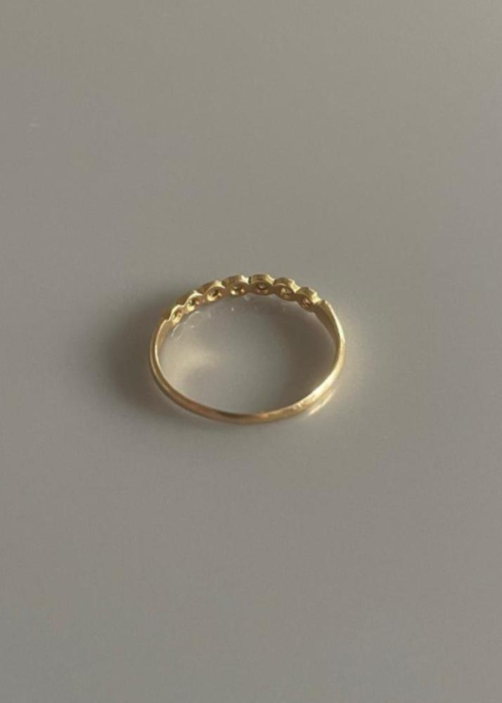 Dainty French 18k Gold and Diamond Infinity Band