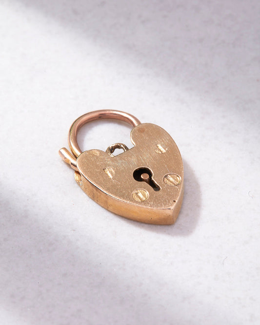 9ct 9k Gold Heart Padlock / Lock Charm Pendant
