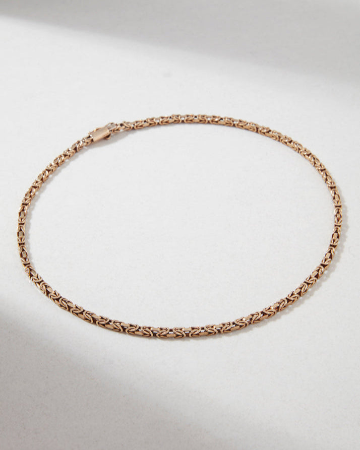 9k / 9ct Vintage Solid Gold Byzantine Chain