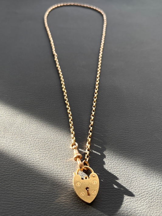 Antique 9k Gold Guard Chain w/ Dog Clip Closure