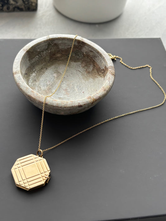 14k Mini Curb Chain and 4 way folding Pendant