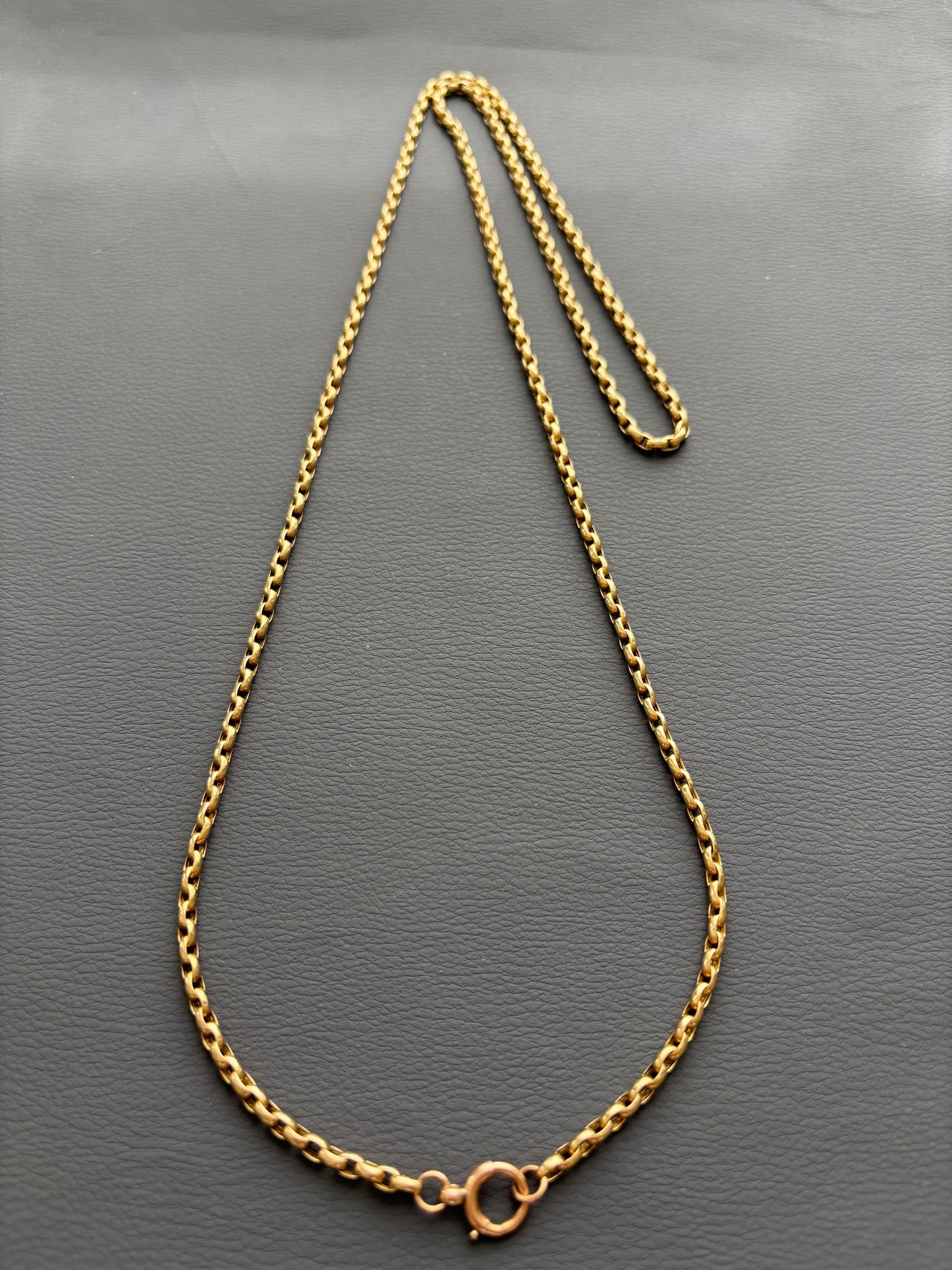 Antique 9k Gold Long Guard Chain Necklace