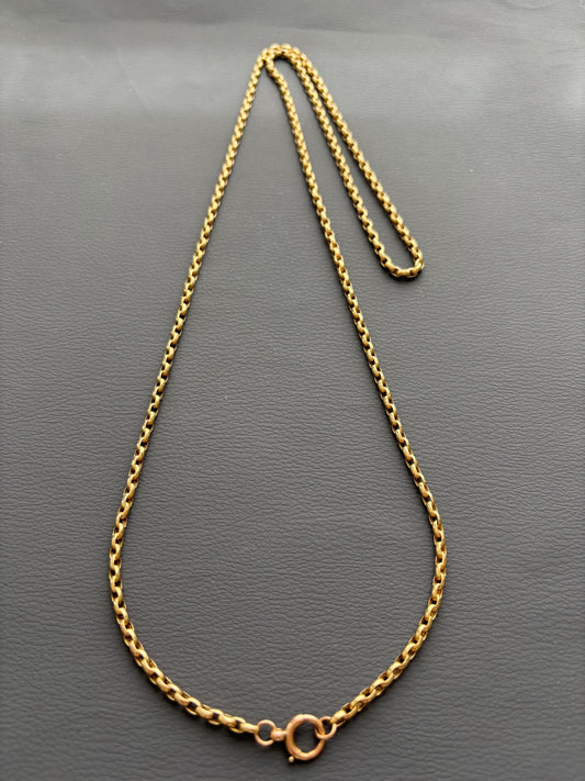 Antique 9k Gold Long Guard Chain Necklace
