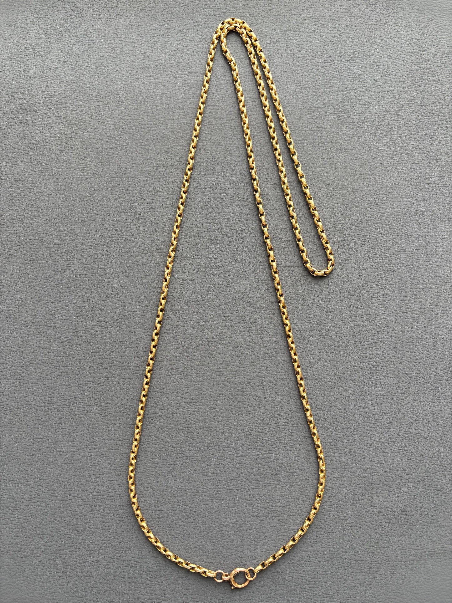Antique 9k Gold Long Guard Chain Necklace