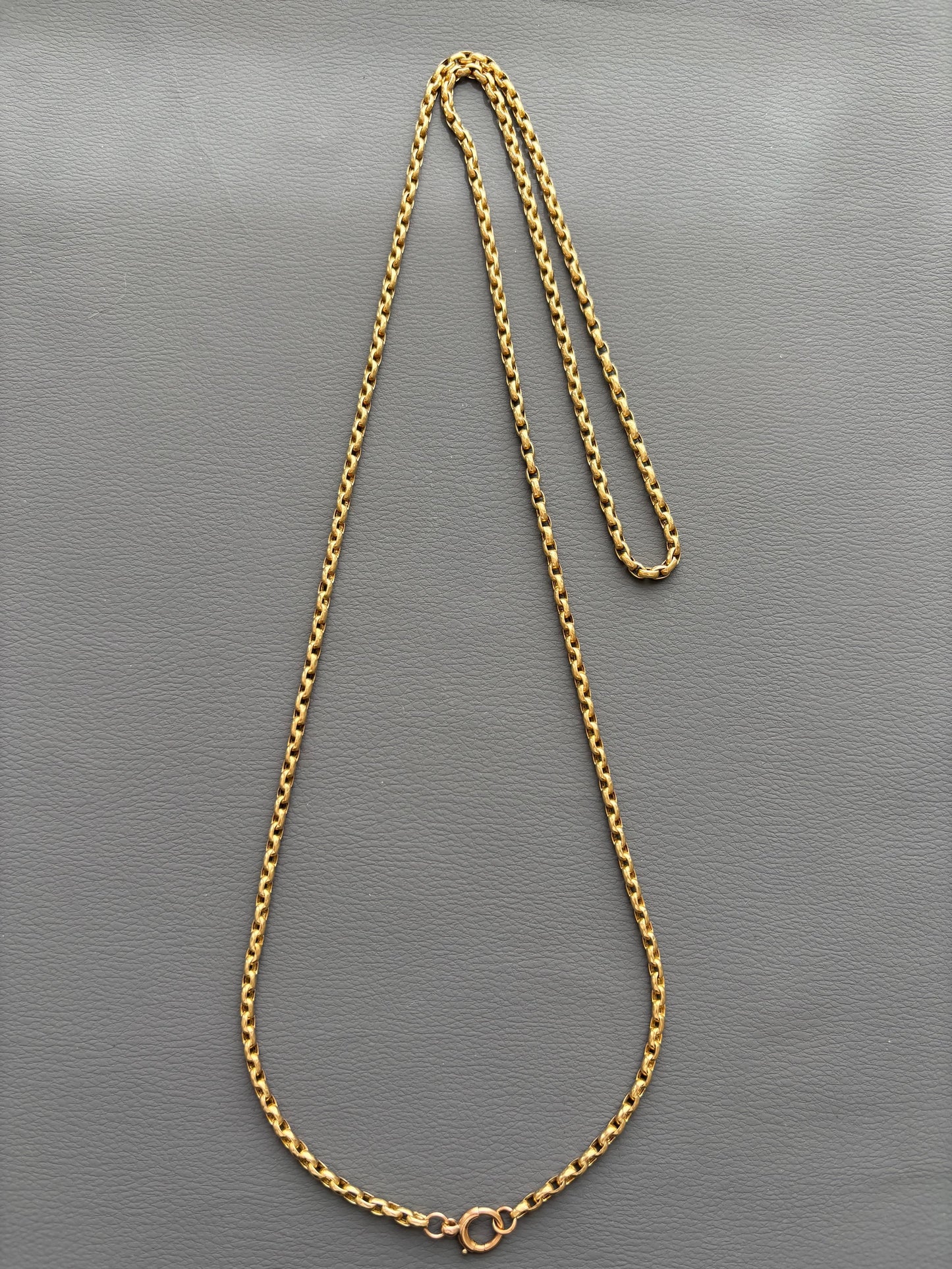 Antique 9k Gold Long Guard Chain Necklace