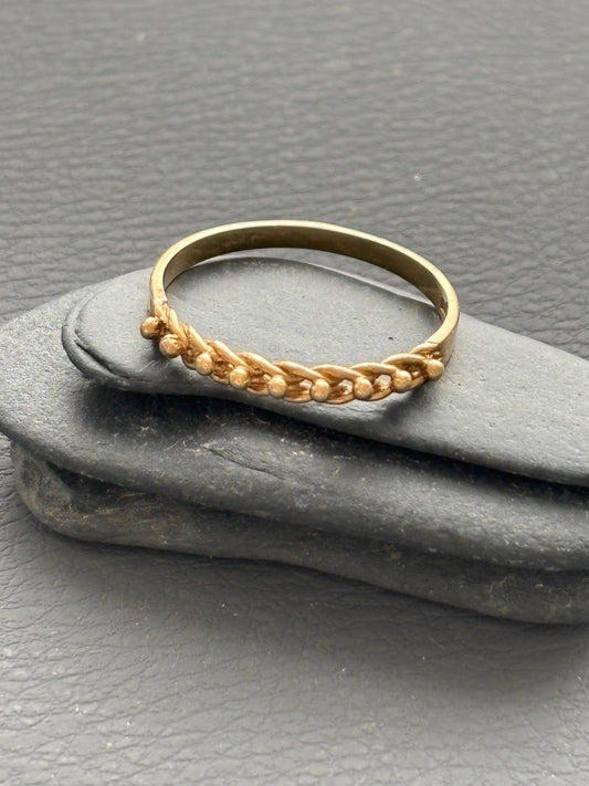 Vintage 9k Gold Chain Ring
