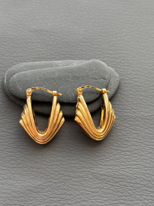 Vintage 9k Gold Hoop Earrings