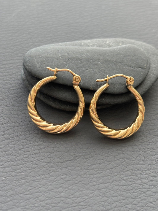 Vintage 9k Gold Hoops