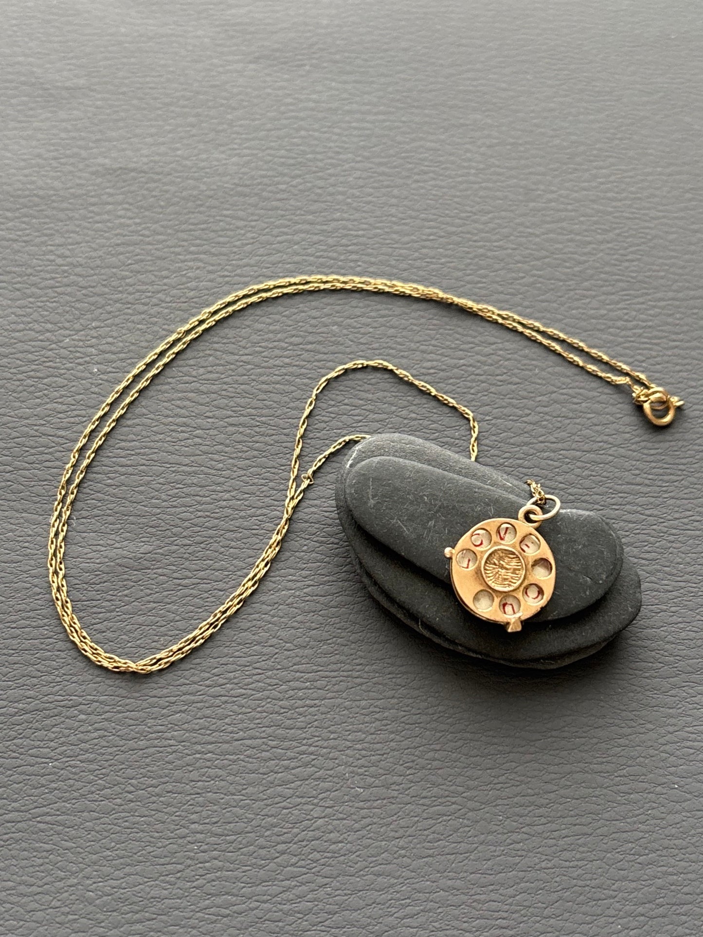 LOVE Telephone Charm Necklace 9k Gold