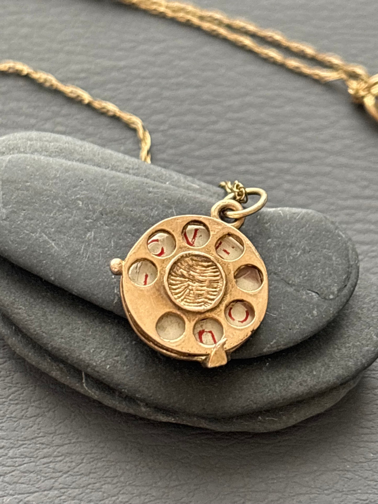 LOVE Telephone Charm Necklace 9k Gold